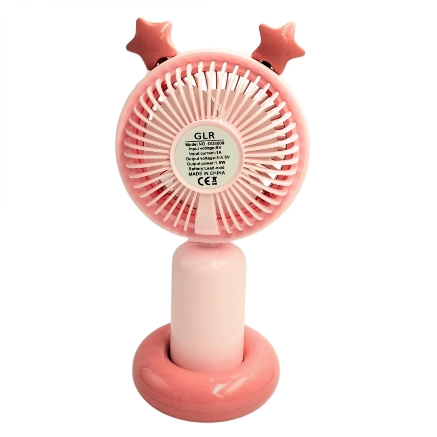 bigmate Mini El Fanı Taşınabilir Serinletici Işıklı Şarjlı Pembe Vantilatör 2 Kademeli Hız Ayarı YM8