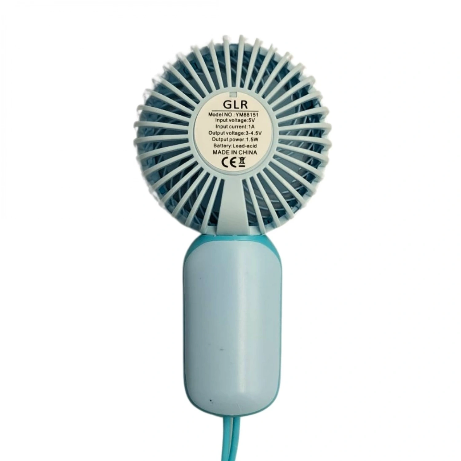 bigmate Mini El Fanı Taşınabilir Serinletici Şarjlı Mavi Vantilatör Tek Kademeli Hız Ayarı YM88151