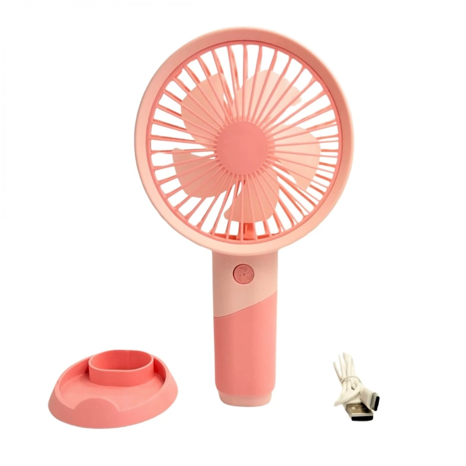 bigmate Mini El Fanı Taşınabilir Serinletici Şarjlı Pembe Vantilatör 3 Kademeli Hız Ayarı YM88176A