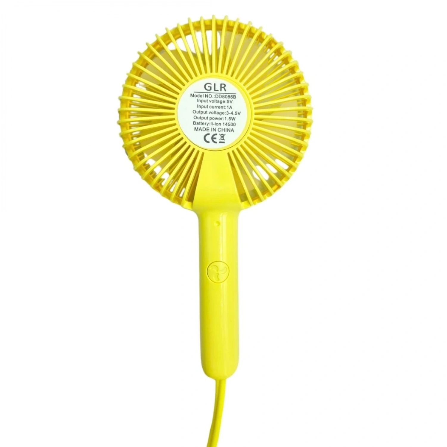 bigmate Mini El Fanı Taşınabilir Serinletici Şarjlı Sarı Vantilatör 3 Kademeli Hız Ayarı YS2289