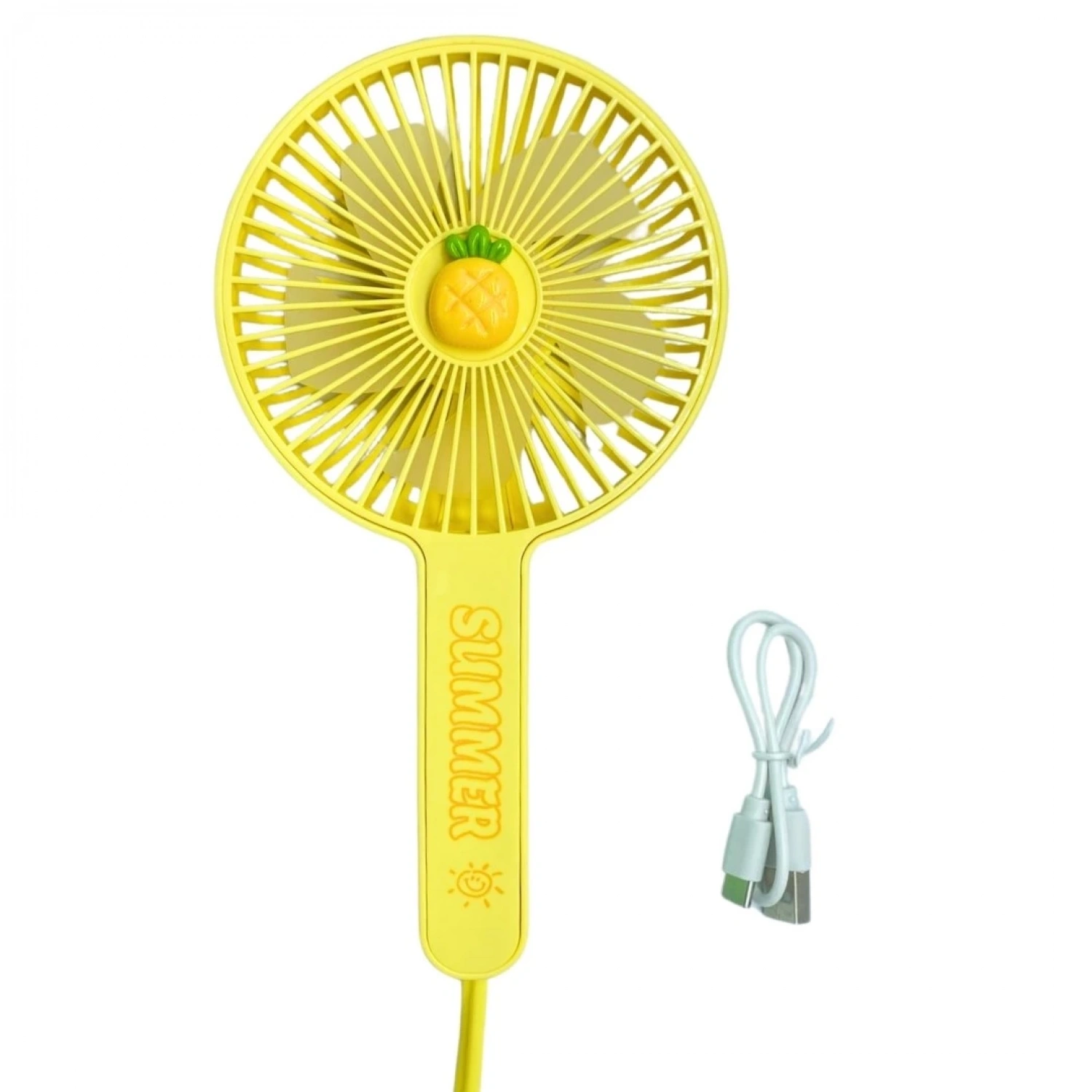 bigmate Mini El Fanı Taşınabilir Serinletici Şarjlı Sarı Vantilatör 3 Kademeli Hız Ayarı YS2289