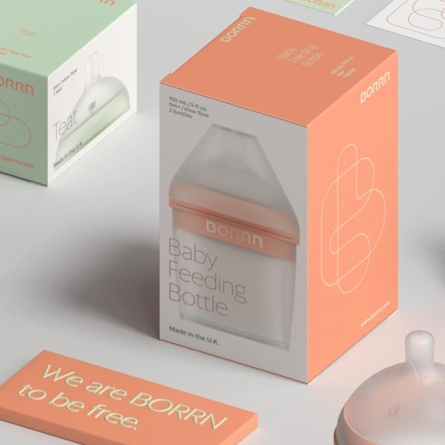 Borrn Antikolik Silikon Biberon 150ml - Turuncu