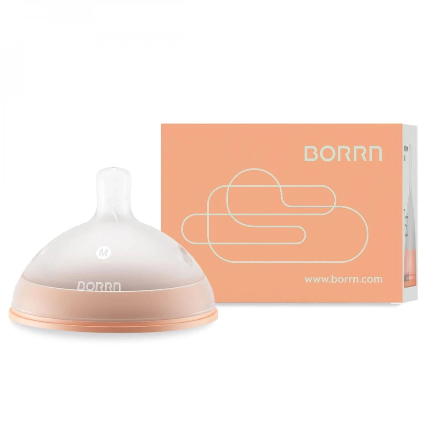 Borrn Antikolik Silikon Biberon Emziği Orta Akışlı 3-6 Ay Turuncu