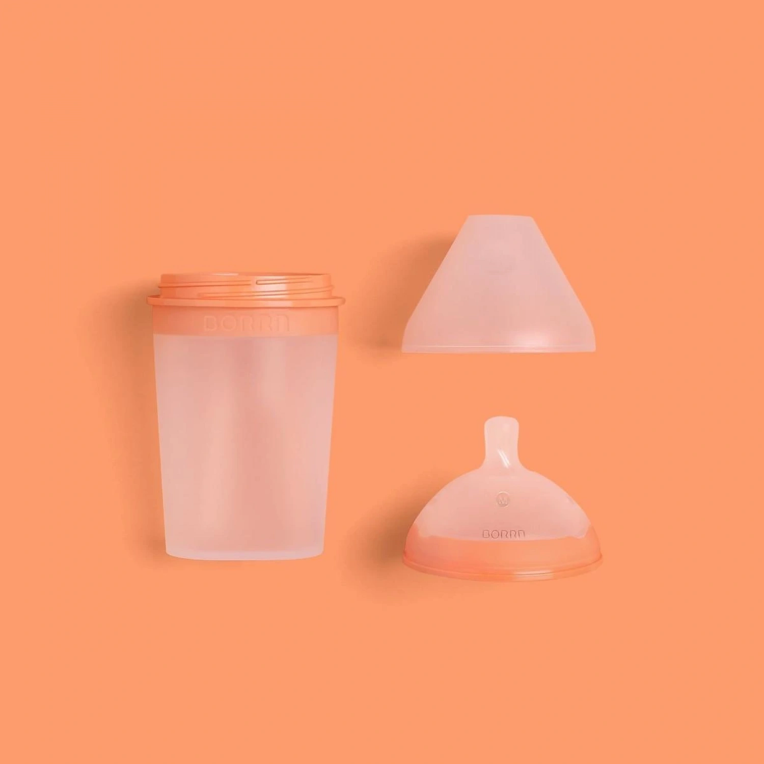 Borrn Antikolik Silikon Biberon Emziği Orta Akışlı 3-6 Ay Turuncu