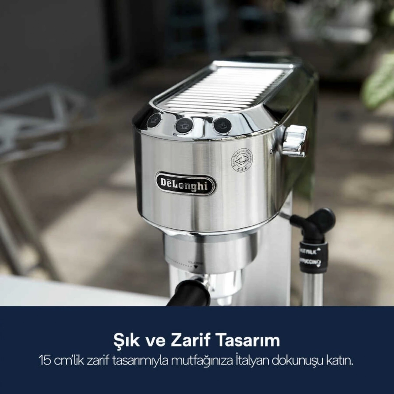 Delonghi Dedica EC685.M Inox 1350W 15 Bar Manuel Espresso ve Cappuccino Kahve Makinesi