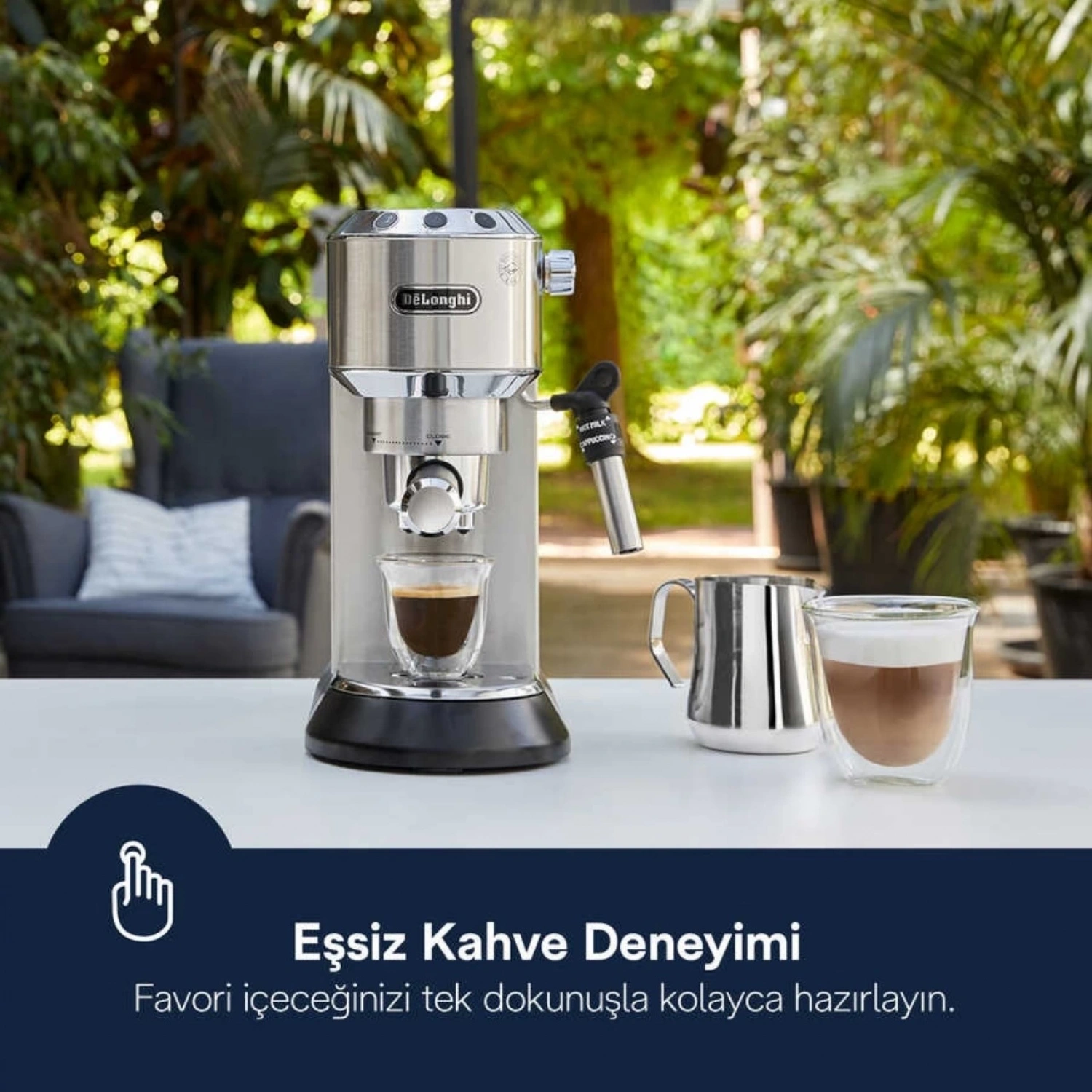 Delonghi Dedica EC685.M Inox 1350W 15 Bar Manuel Espresso ve Cappuccino Kahve Makinesi