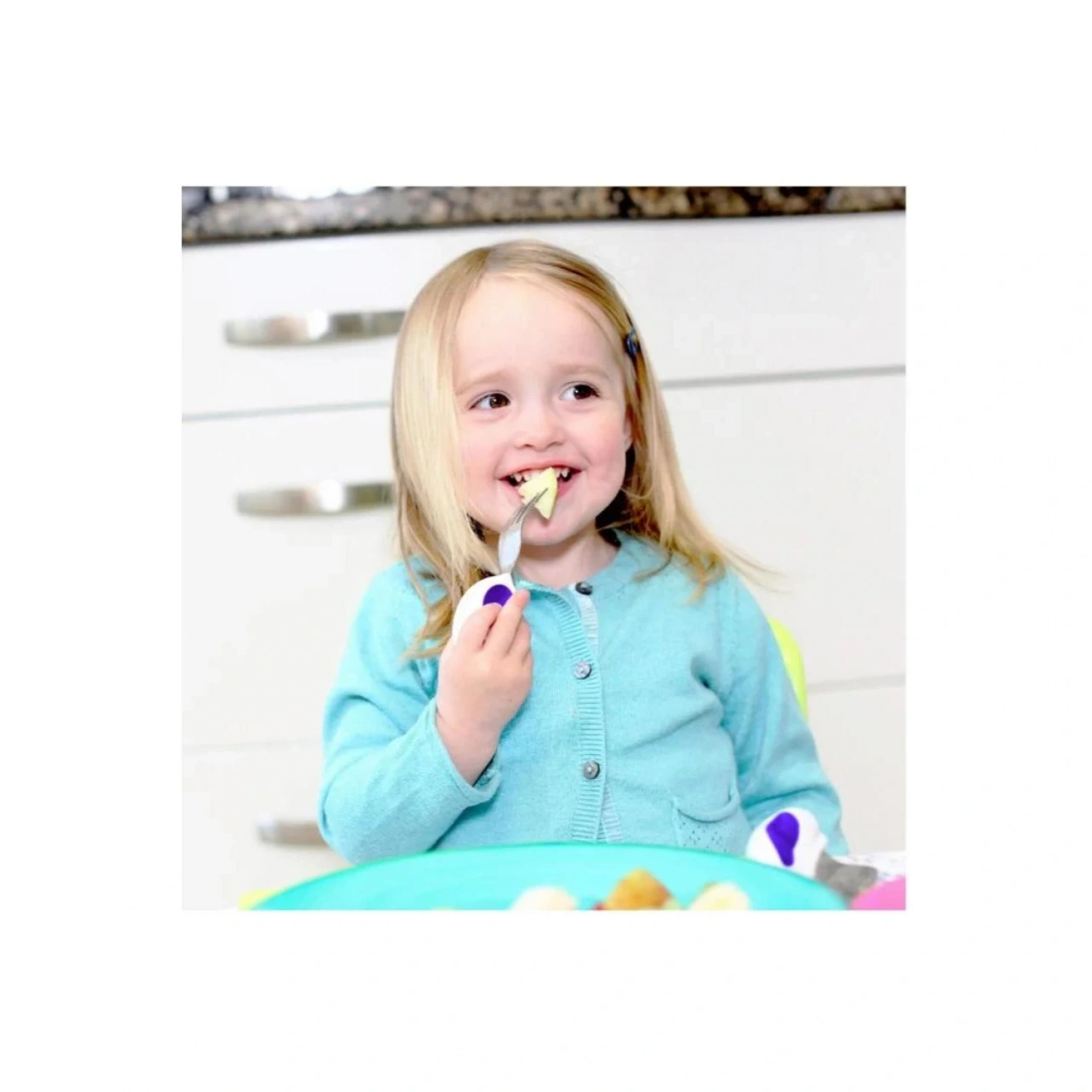 Doddl 3lü Çatal Kaşık Bıçak Seti 1-5 Yaş - İndigo