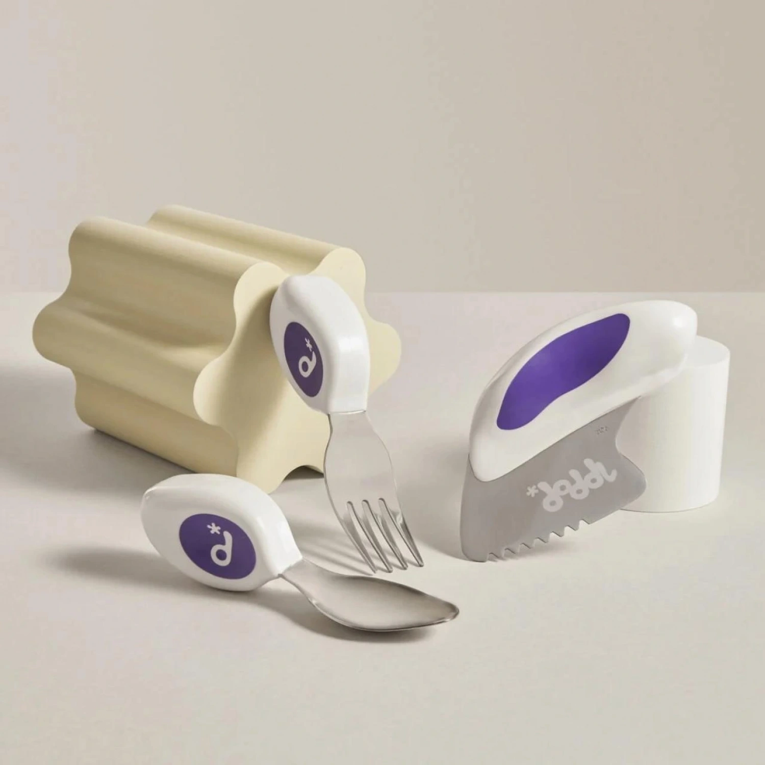 Doddl 3lü Çatal Kaşık Bıçak Seti 1-5 Yaş - İndigo