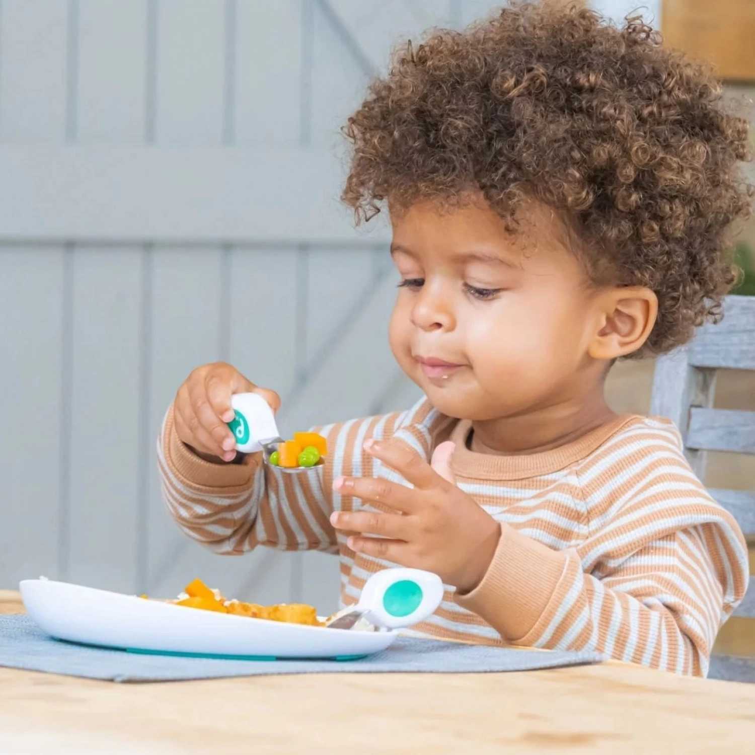 Doddl Çocuklar için Çatal Kaşık Bıçak Seti 1-5 Yaş - Aqua