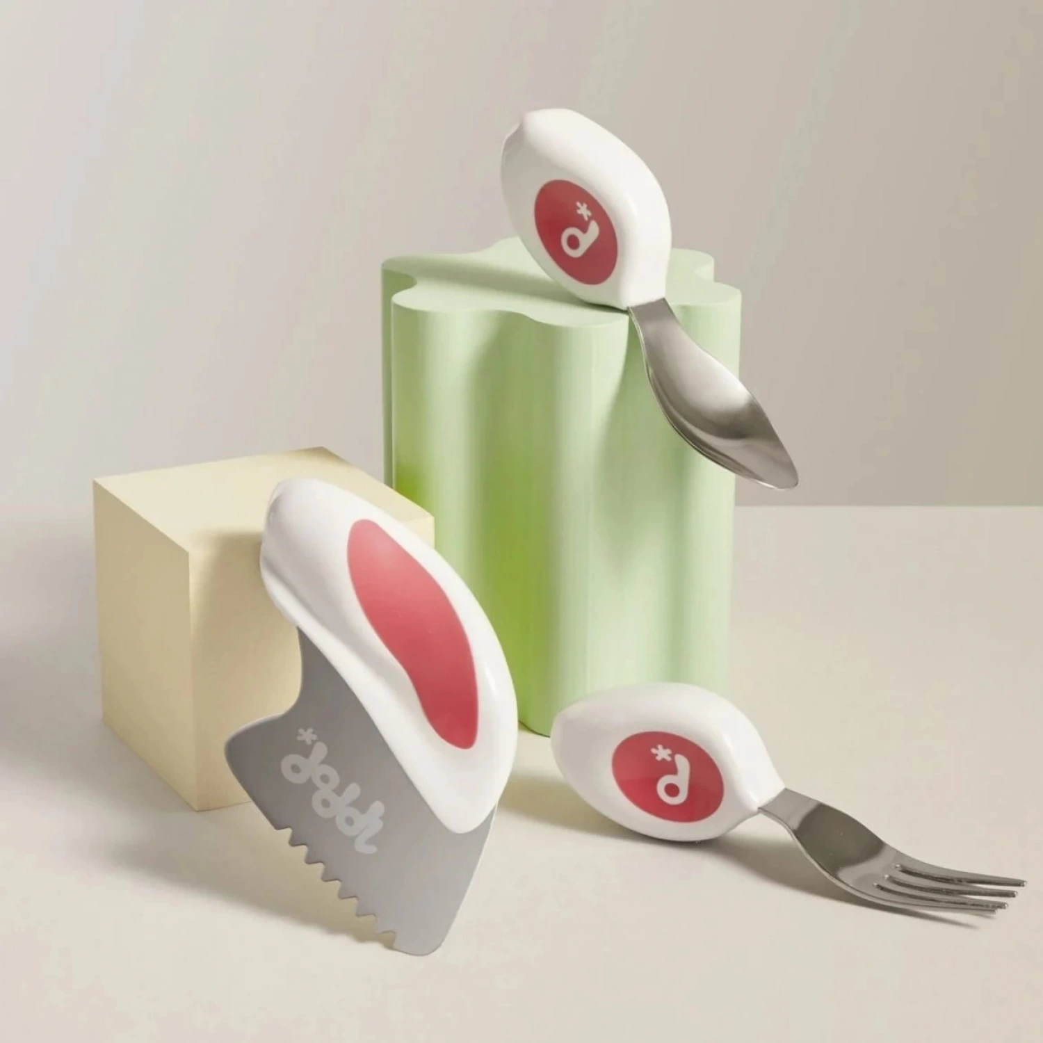 Doddl Çocuklar için Çatal Kaşık Bıçak Seti 1-5 Yaş - Magenta