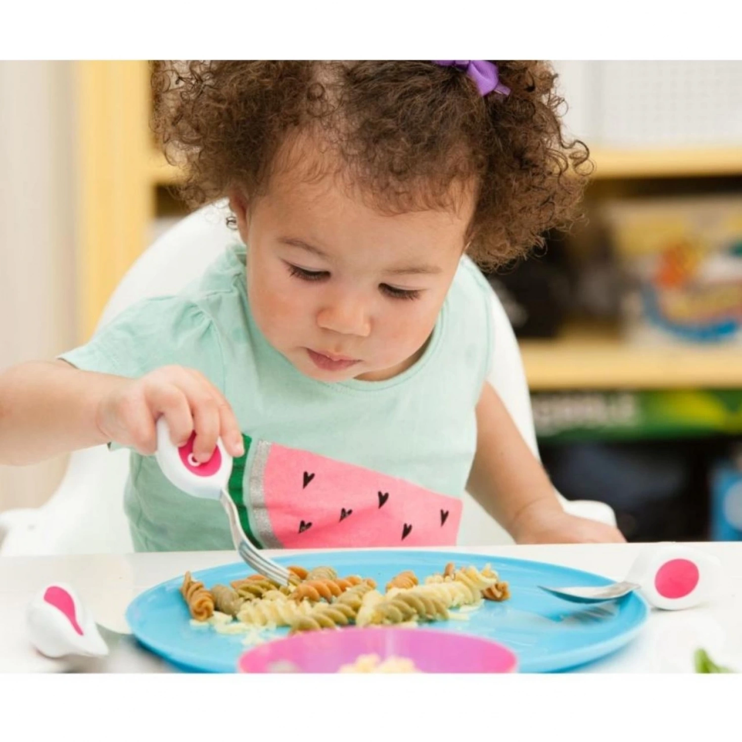 Doddl Çocuklar için Çatal Kaşık Bıçak Seti 1-5 Yaş - Magenta