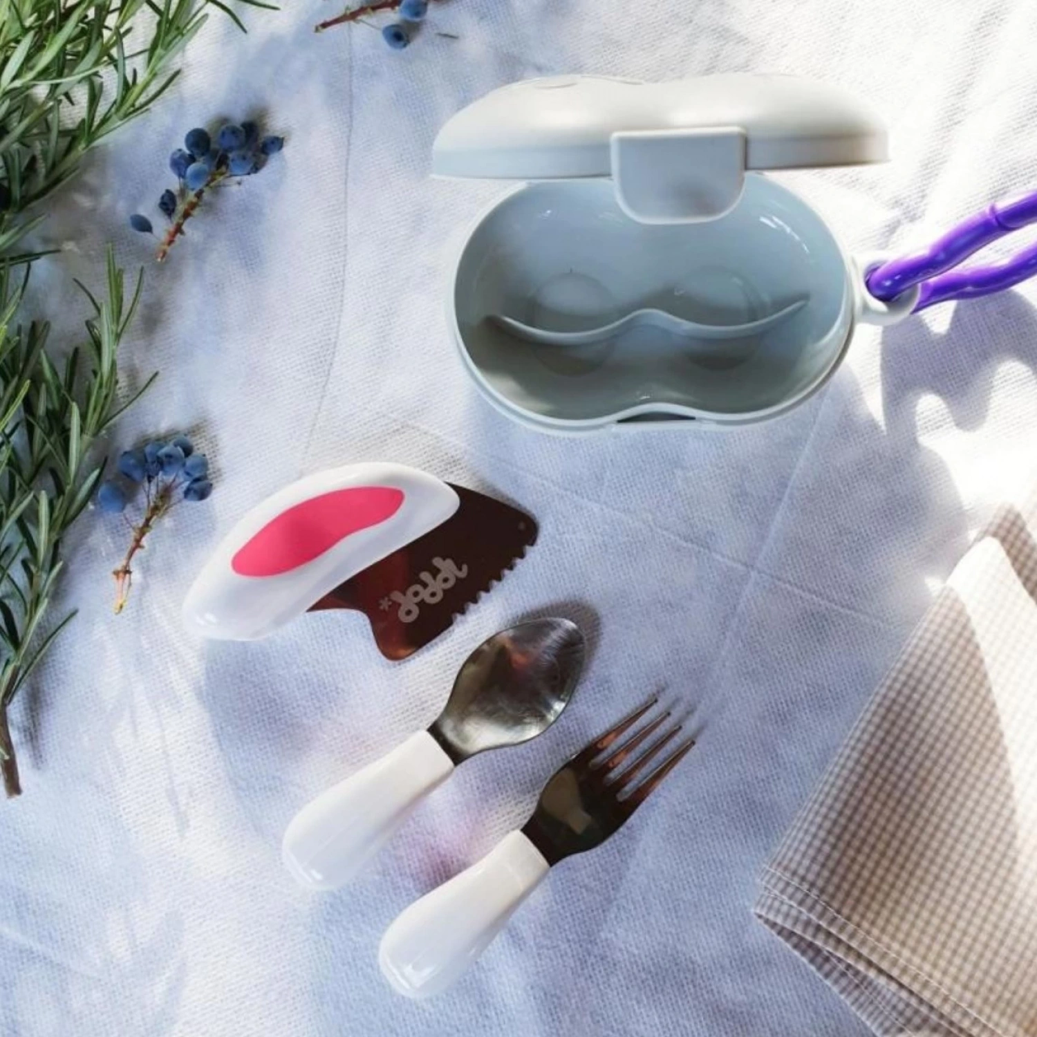 Doddl Çocuklar için Çatal Kaşık Bıçak Seti 1-5 Yaş - Magenta