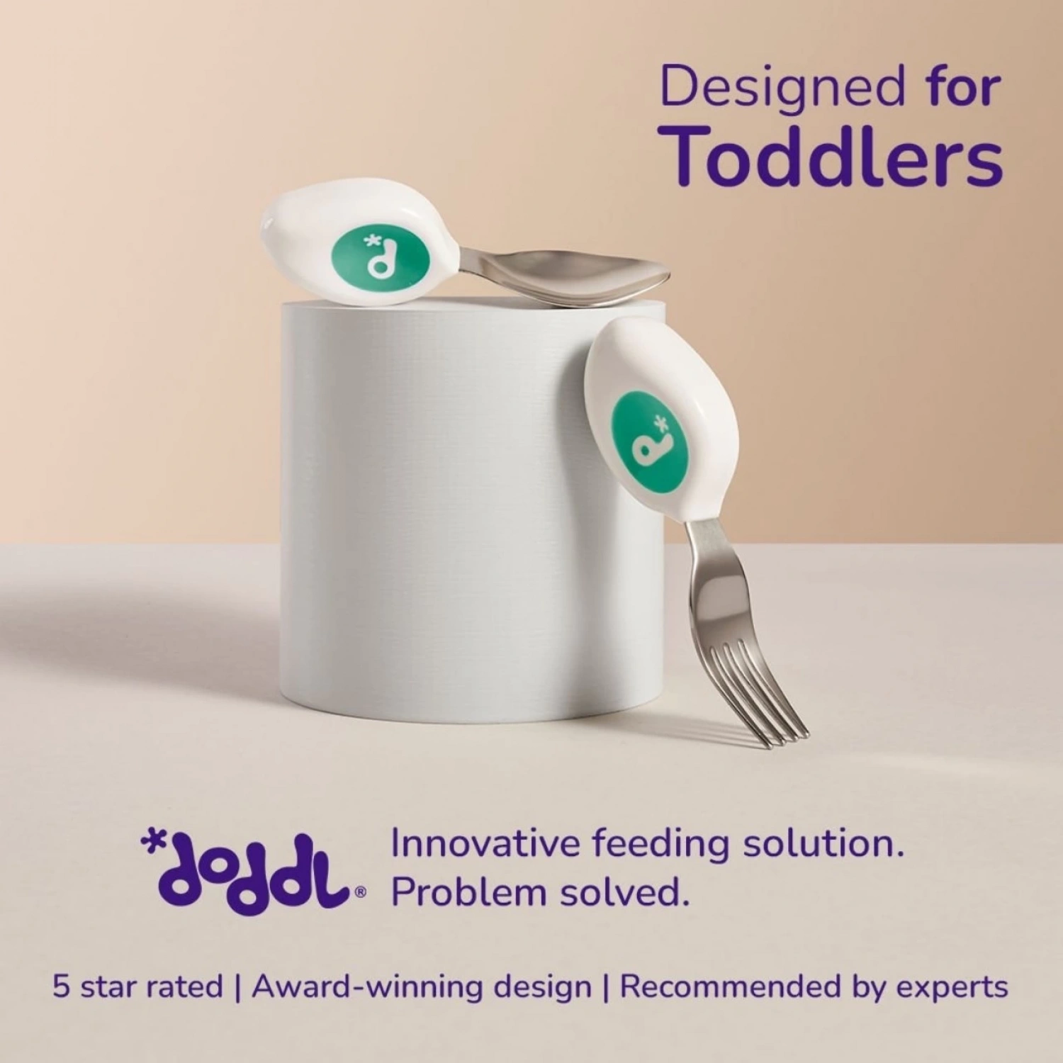 Doddl Çocuklar için Çatal Kaşık Seti 1-5 Yaş - Aqua