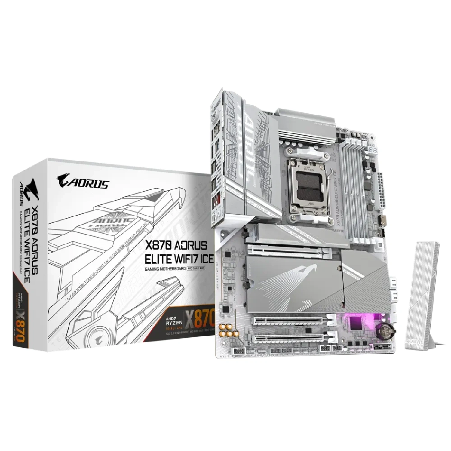 GIGABYTE X870A AORUS ELITE WF7 ICE DDR5 M.2 HDMI DP ATX AM5