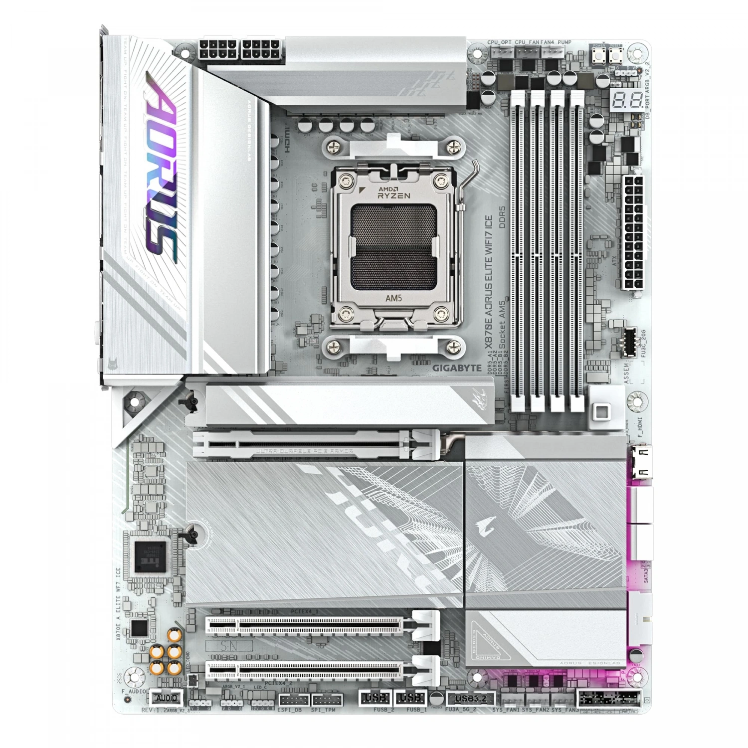 GIGABYTE X870E AORUS ELITE WIFI7 ICE DDR5 M.2 HDMI DP ATX AM5