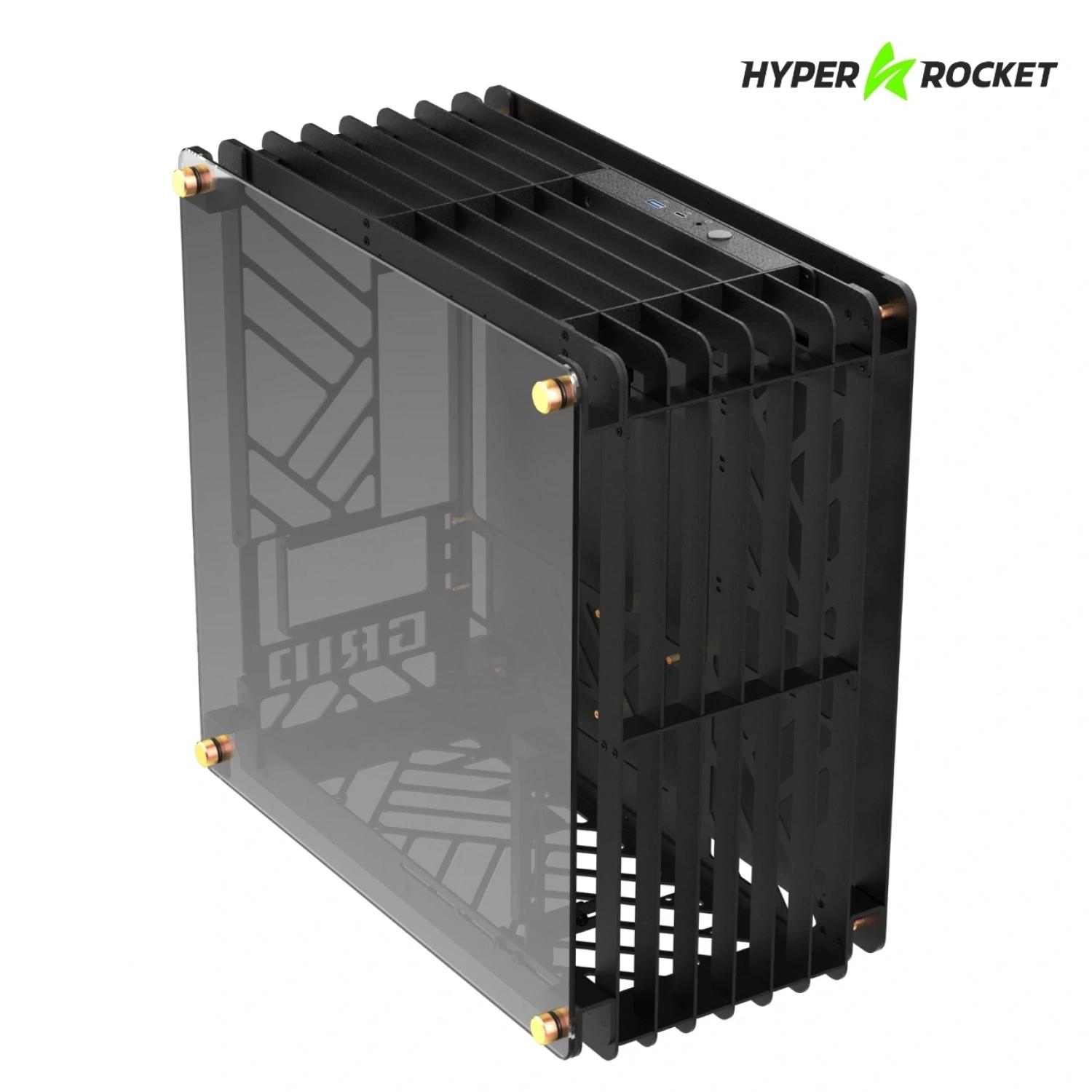 Hyper Rocket GRID M-ATX M-ITX Gaming Open Frame Siyah Oyuncu Kasası