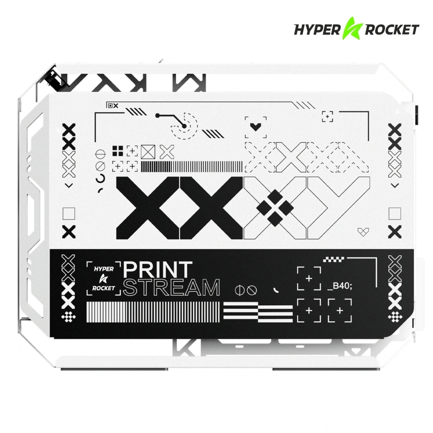 Hyper Rocket X-ERA Print Stream M-ATX RGB Open Frame Gaming Oyuncu Kasası