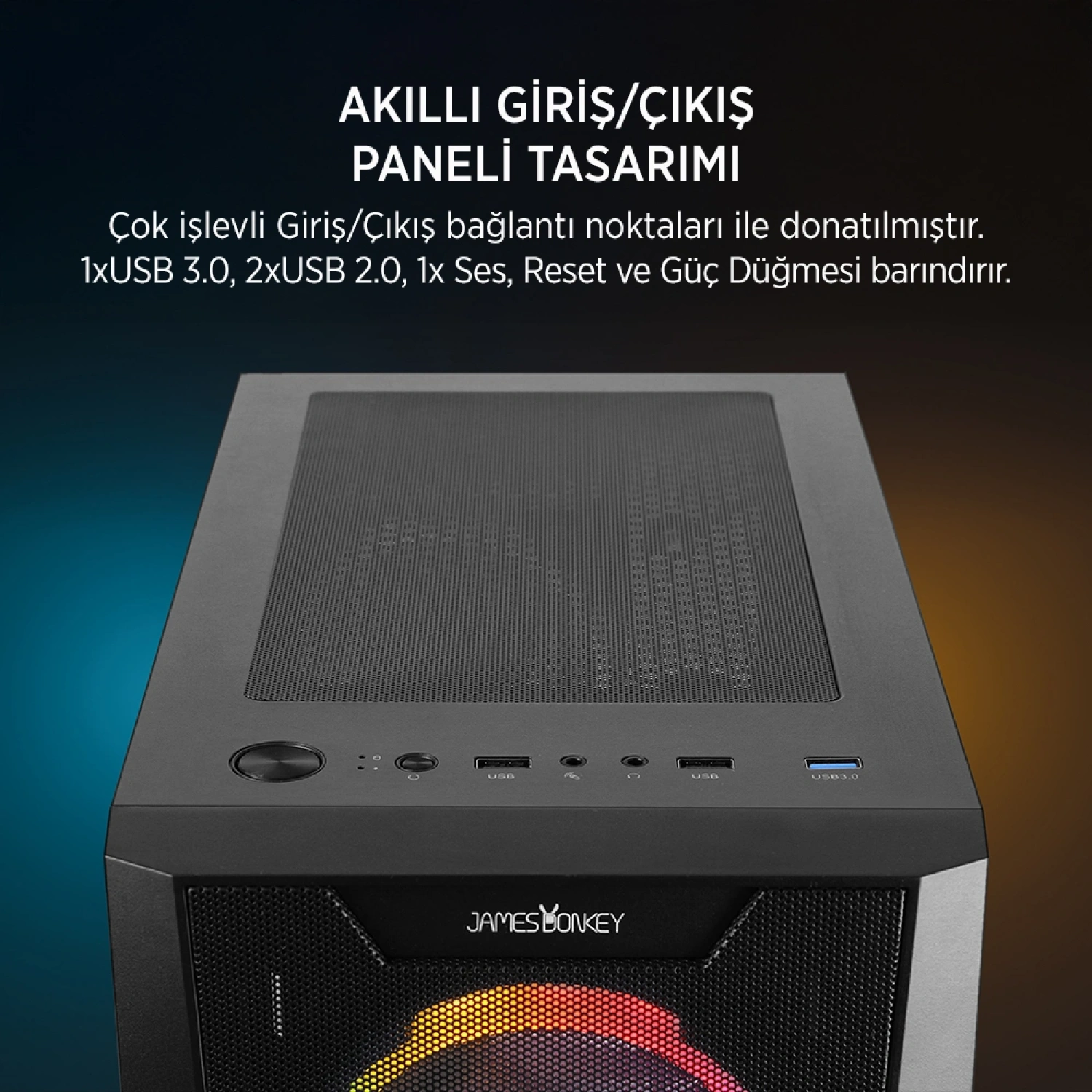 JAMES DONKEY HELIX H800 4XRBW ATX 650W GAMING KASA