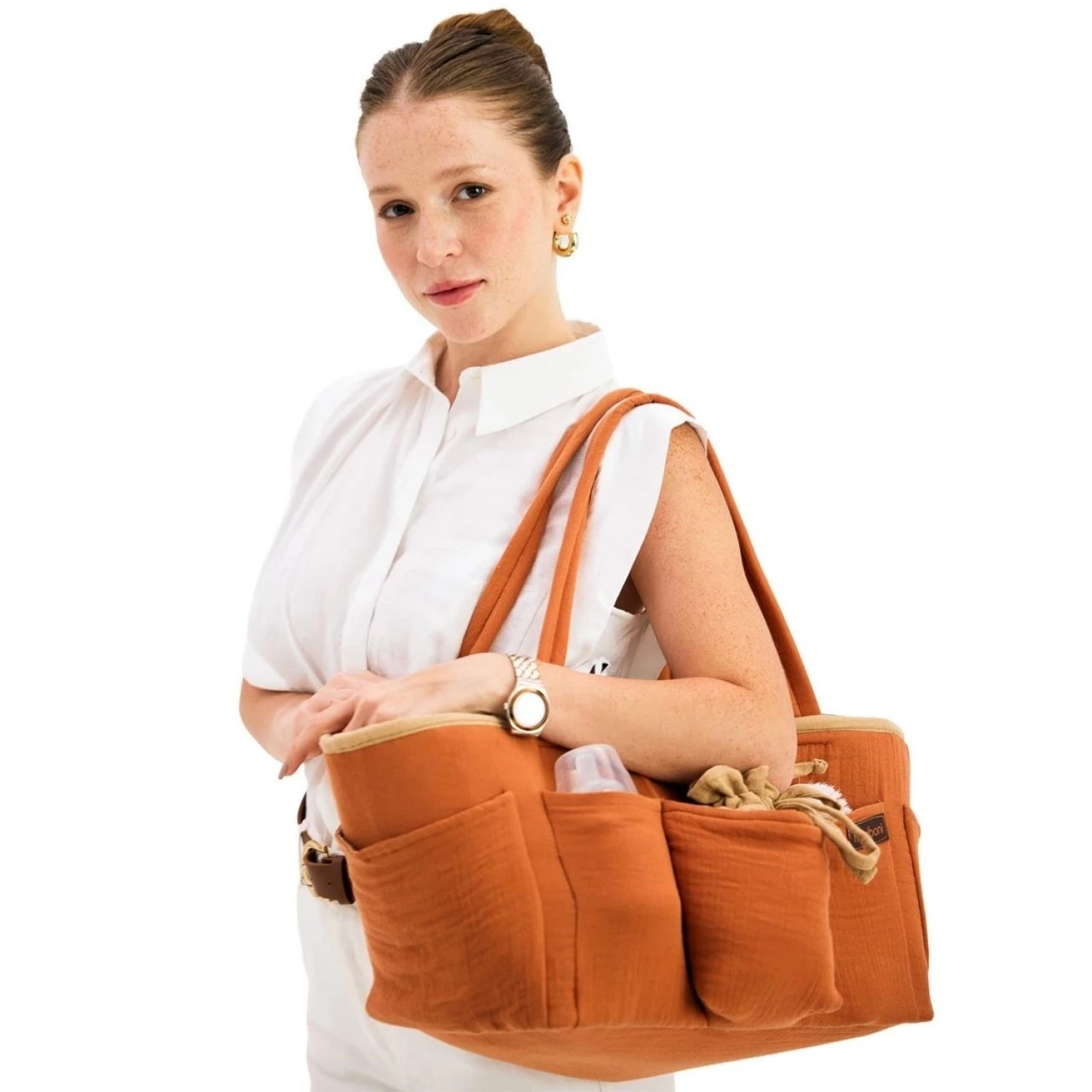 Miniboni Müslin Anne Organizer Çanta - Beige