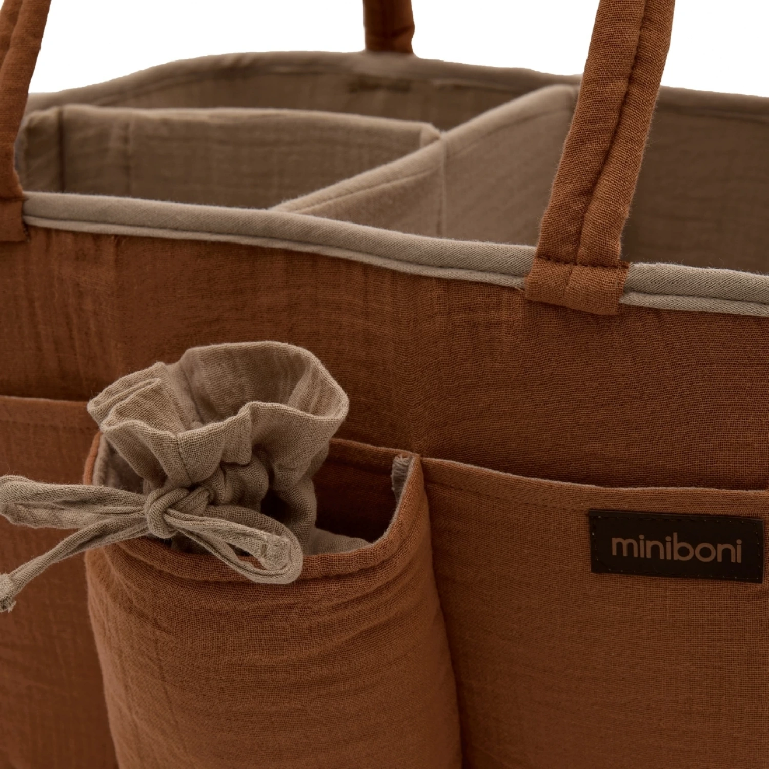 Miniboni Müslin Anne Organizer Çanta - Beige