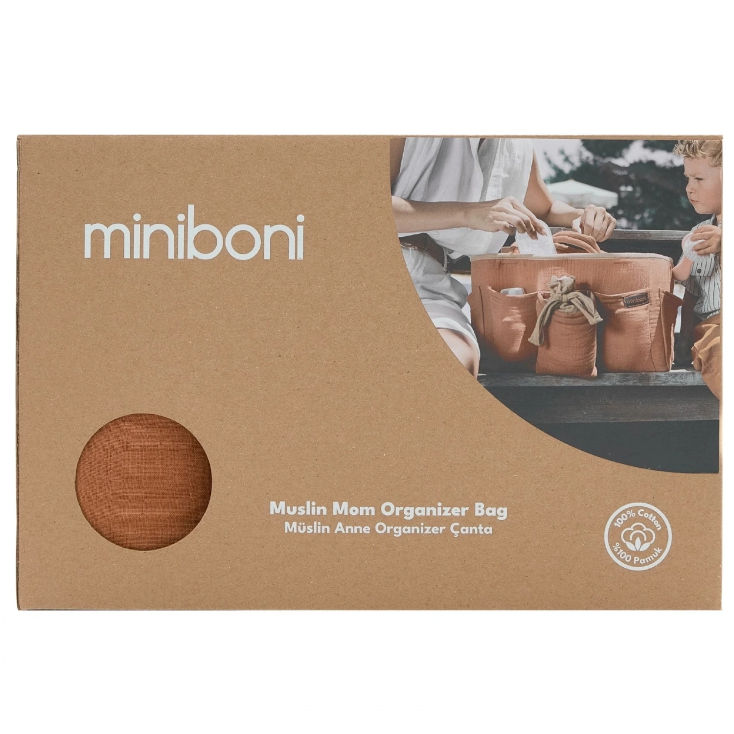Miniboni Müslin Anne Organizer Çanta - Beige