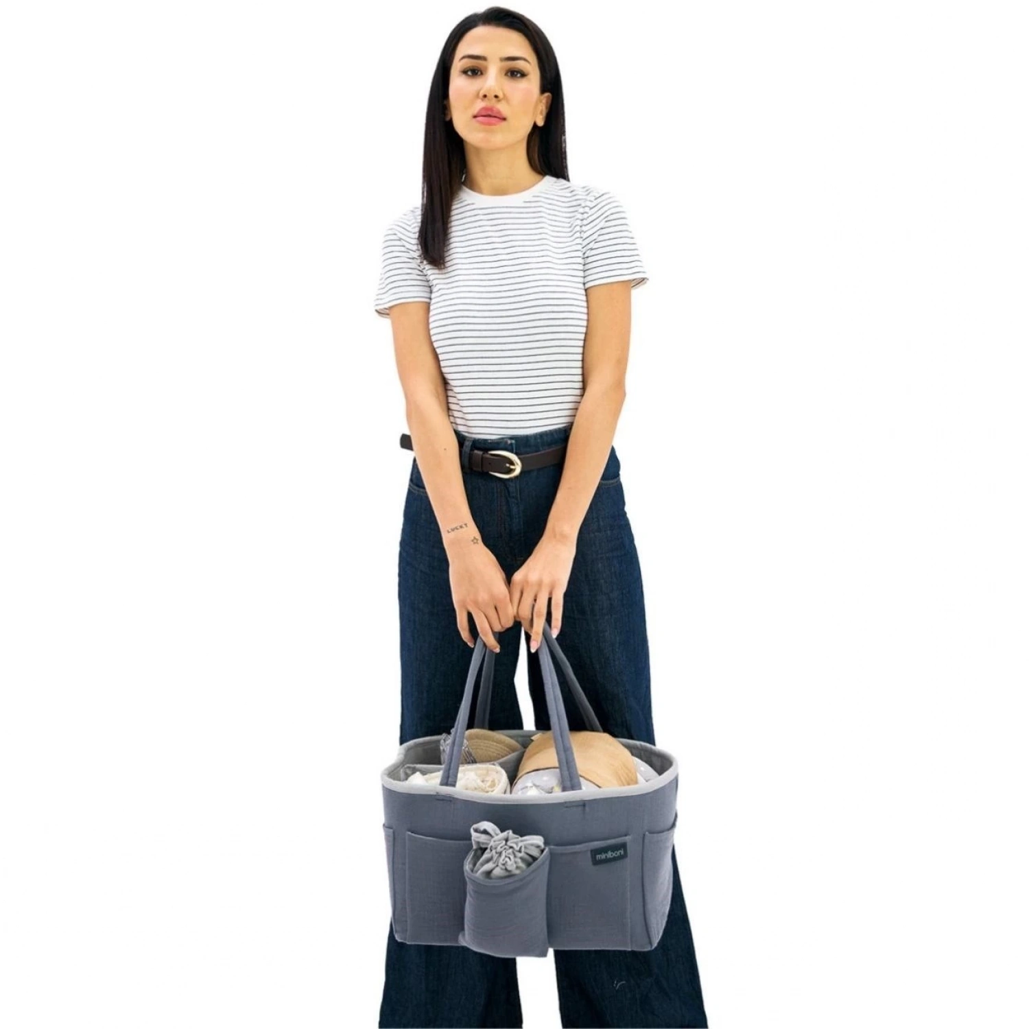 Miniboni Müslin Anne Organizer Çanta - Grey