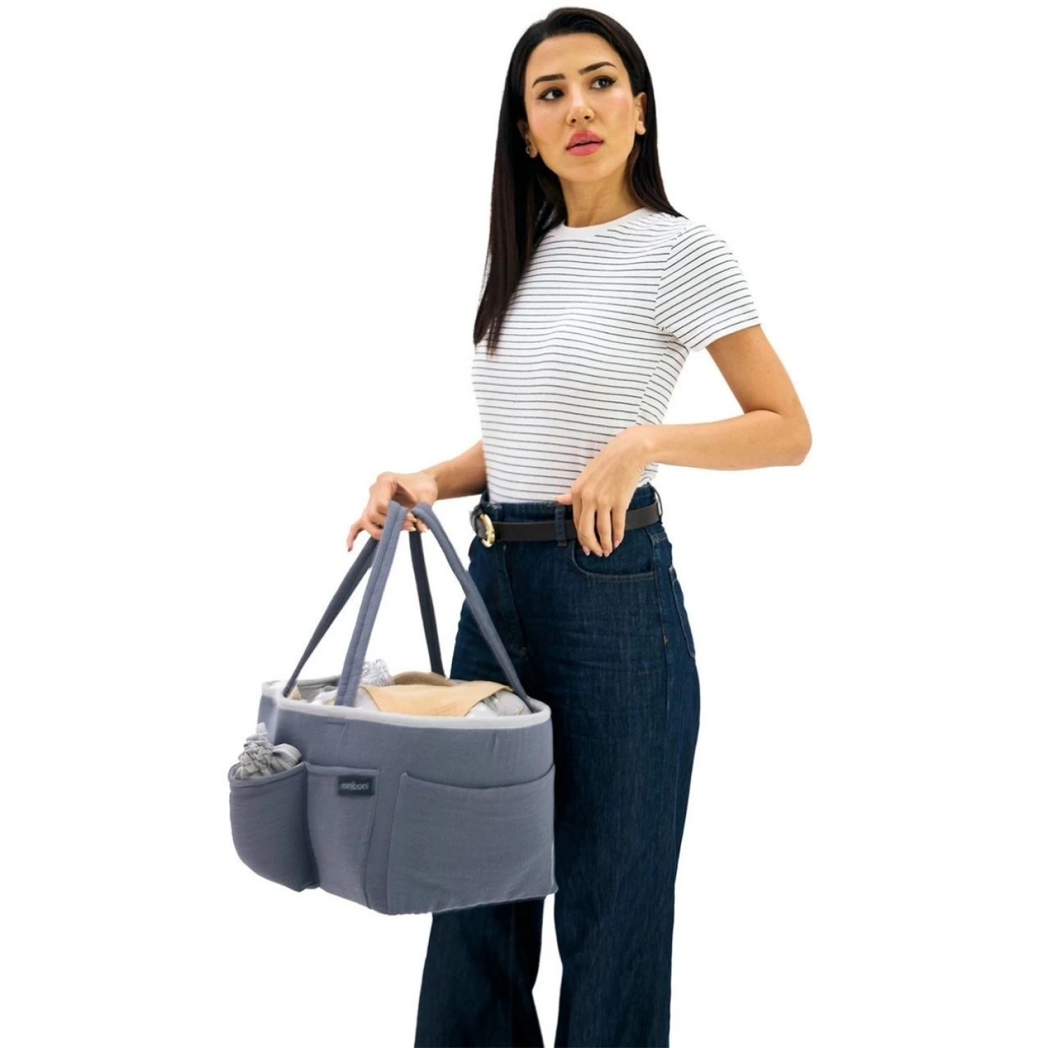 Miniboni Müslin Anne Organizer Çanta - Grey