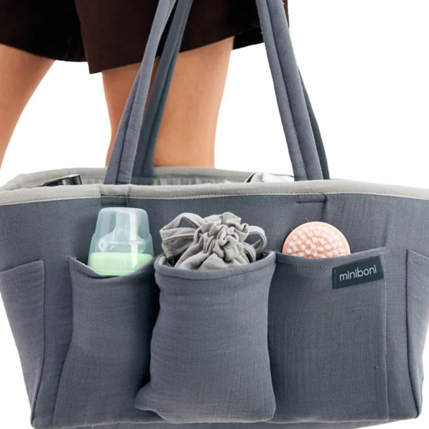 Miniboni Müslin Anne Organizer Çanta - Grey