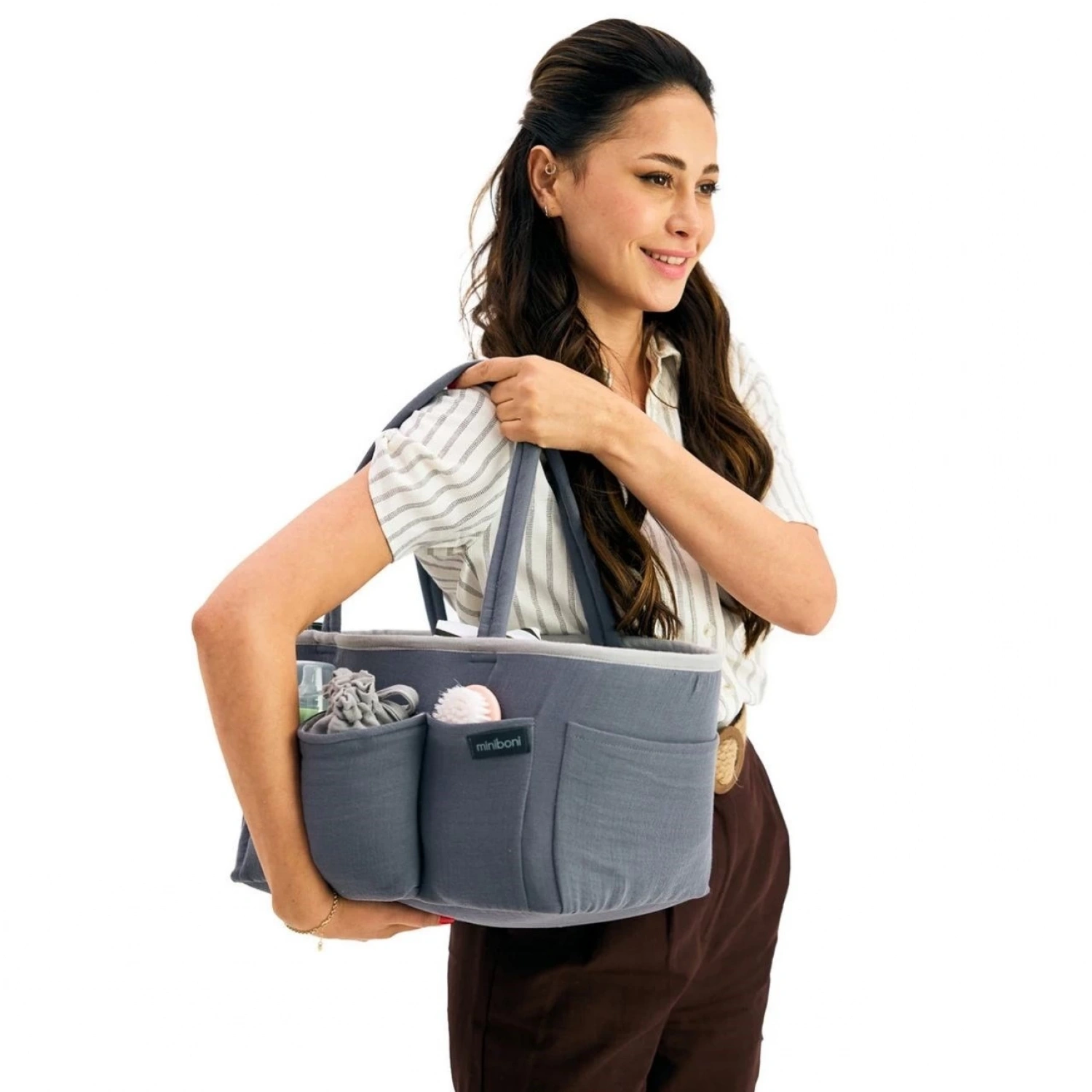 Miniboni Müslin Anne Organizer Çanta - Grey