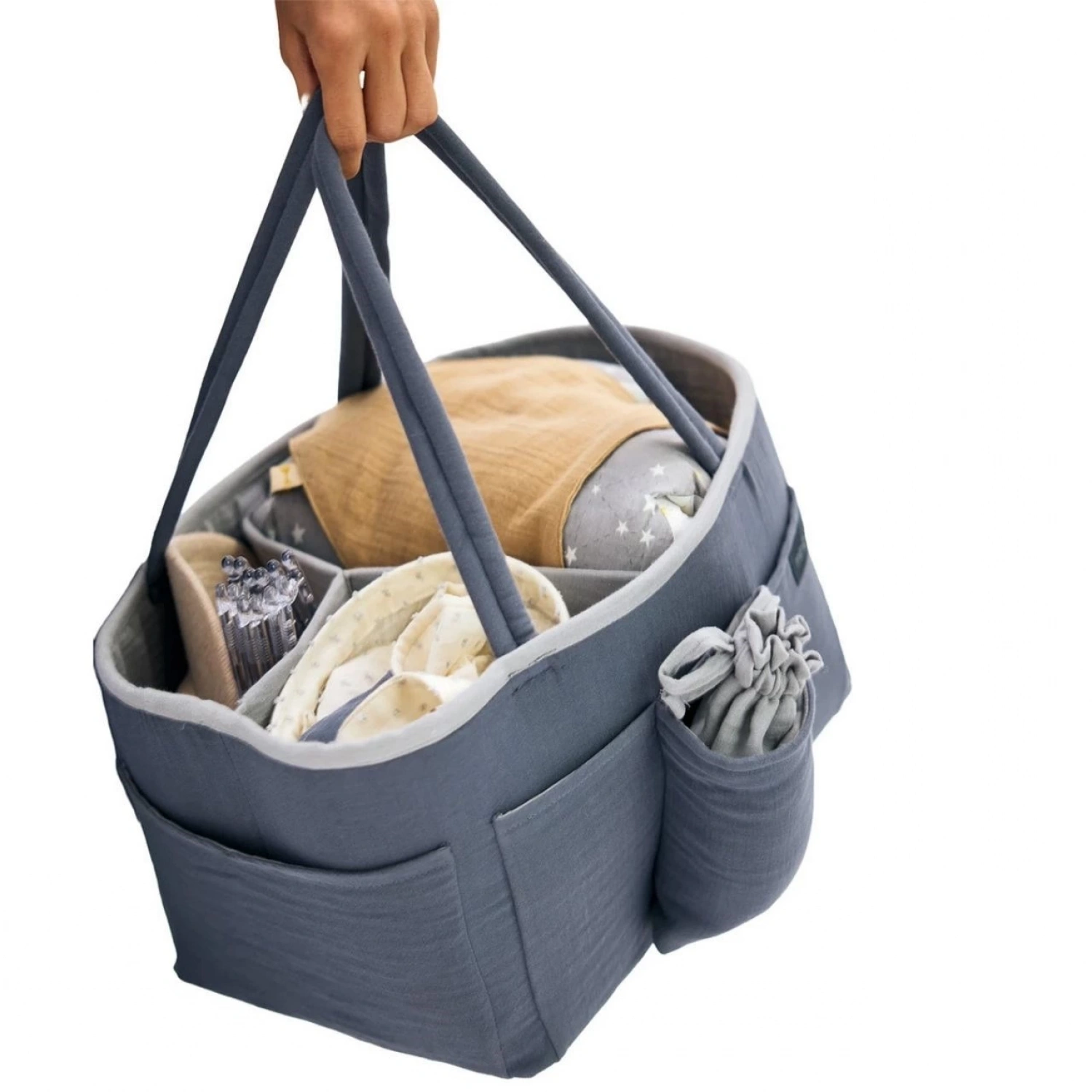 Miniboni Müslin Anne Organizer Çanta - Grey