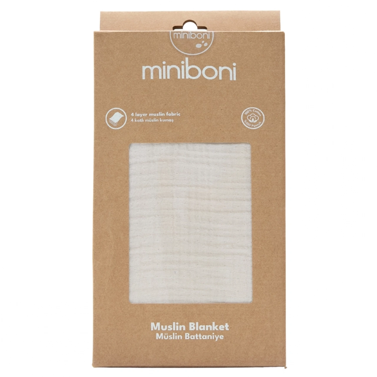 Miniboni Müslin Battaniye - Ekru