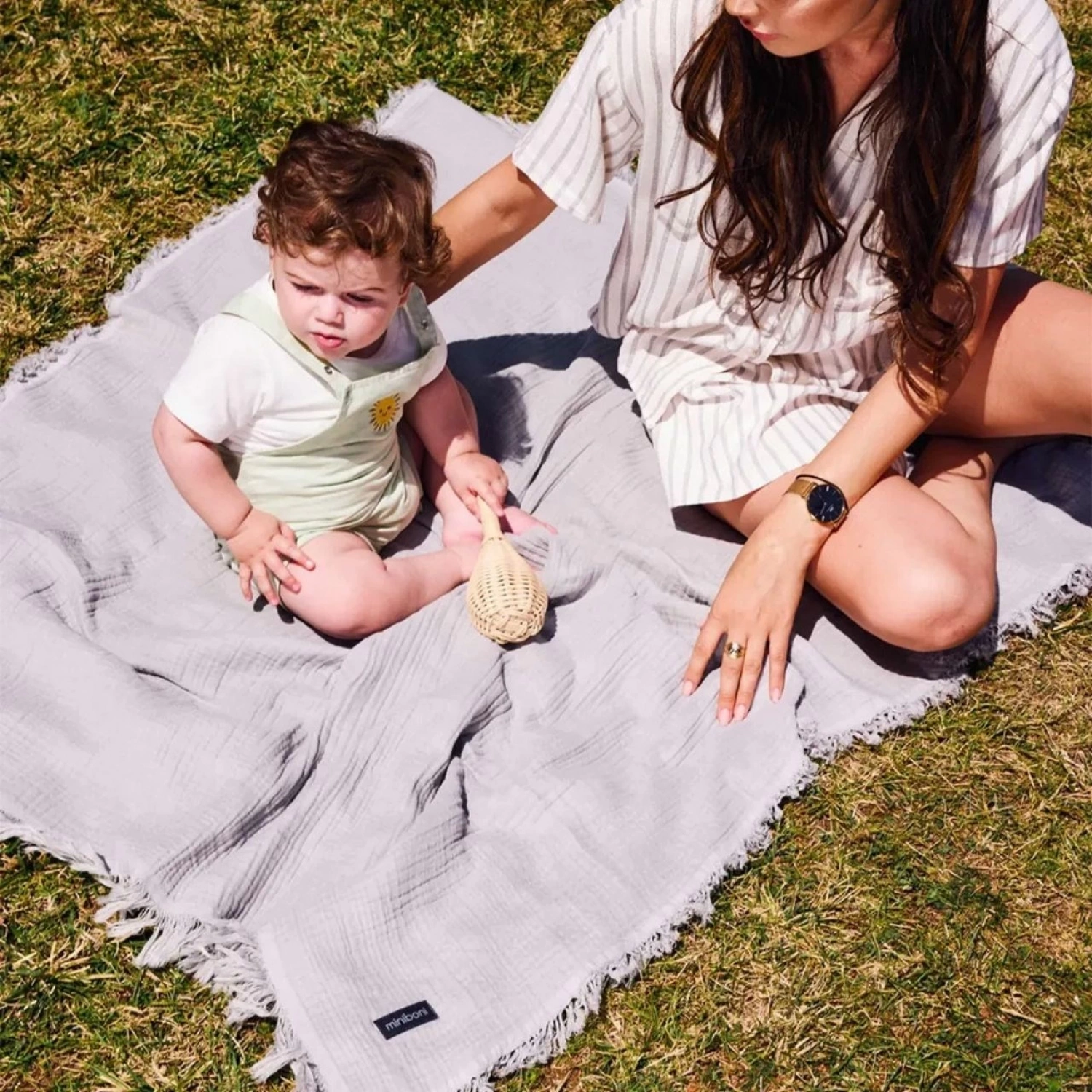 Miniboni Müslin Battaniye - Grey