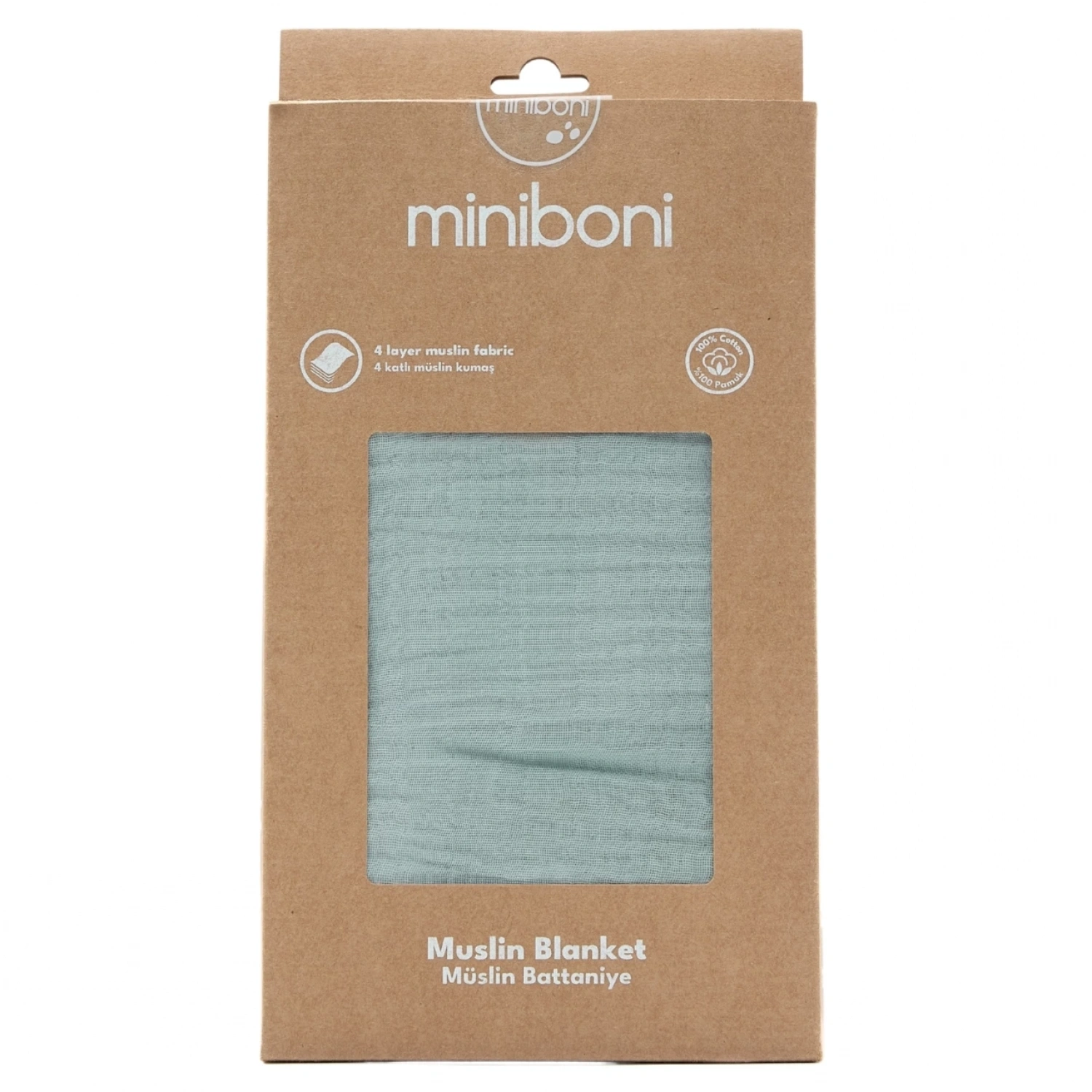 Miniboni Müslin Battaniye - Mint