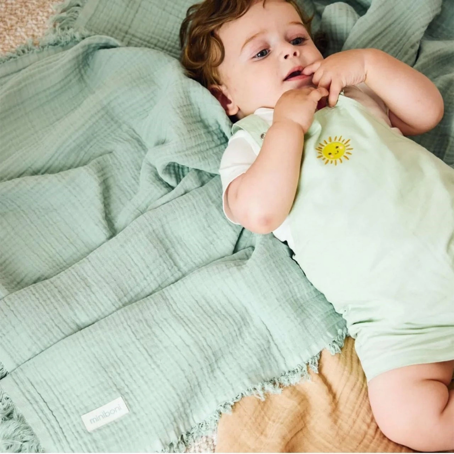 Miniboni Müslin Battaniye - Mint