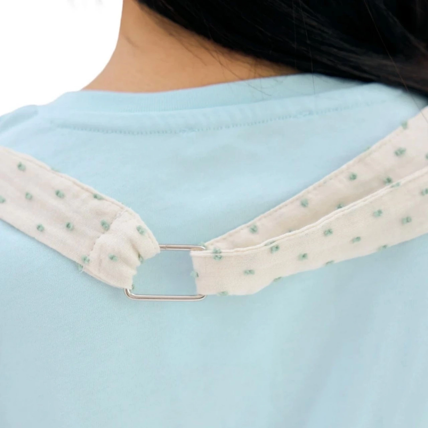 Miniboni Müslin Emzirme Örtüsü - White / Mint