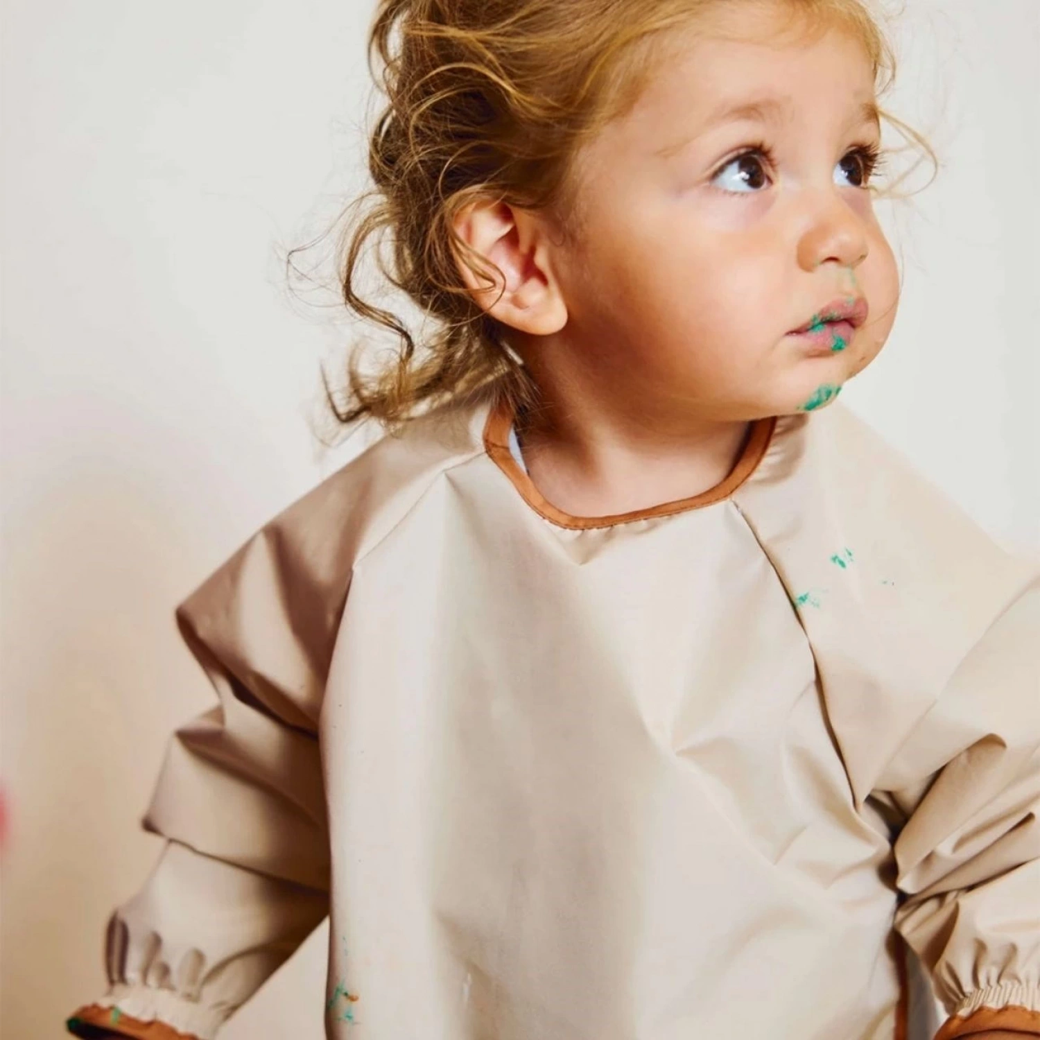 Miniboni Oyun & Mama Önlüğü Uzun Kollu - Beige