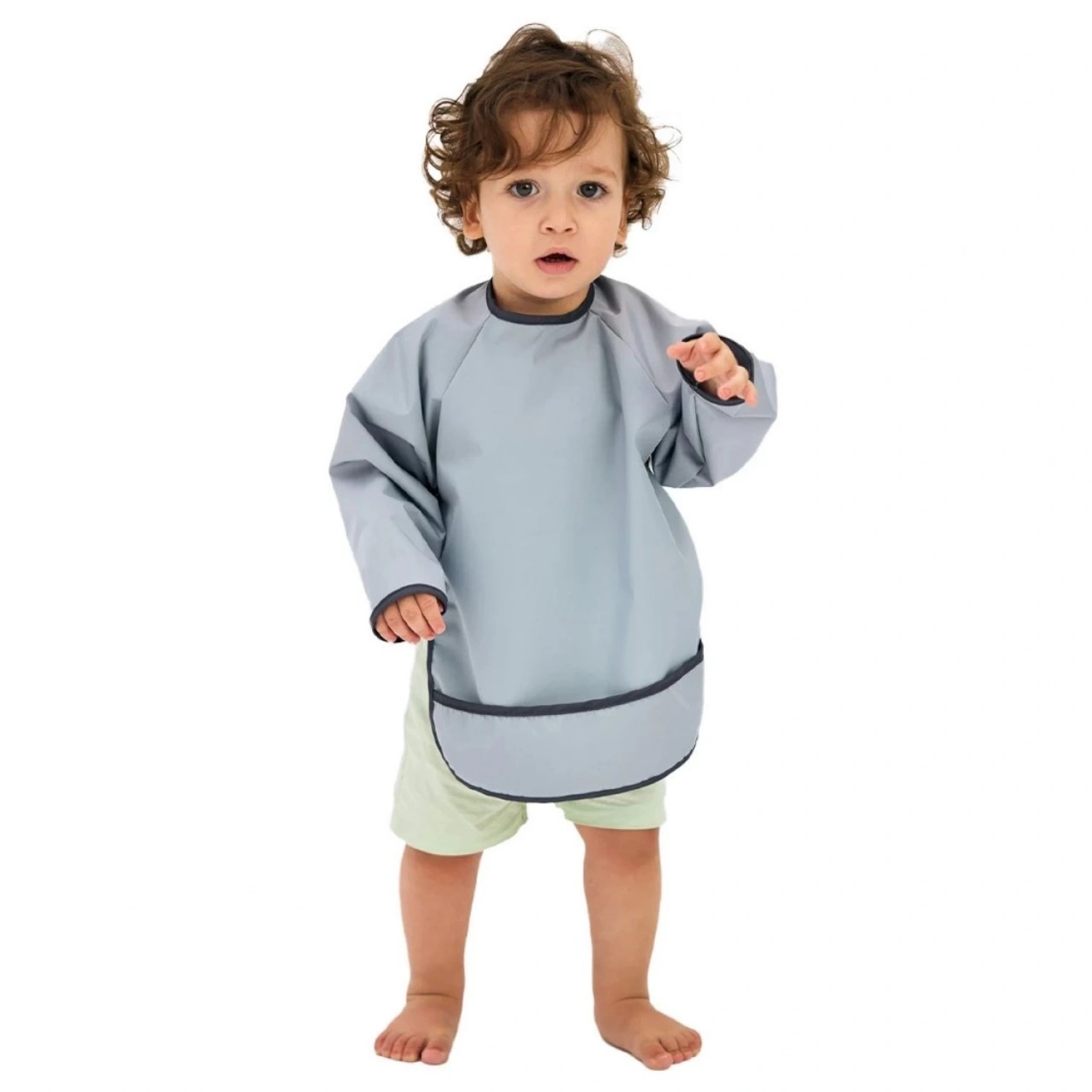 Miniboni Oyun & Mama Önlüğü Uzun Kollu - Grey