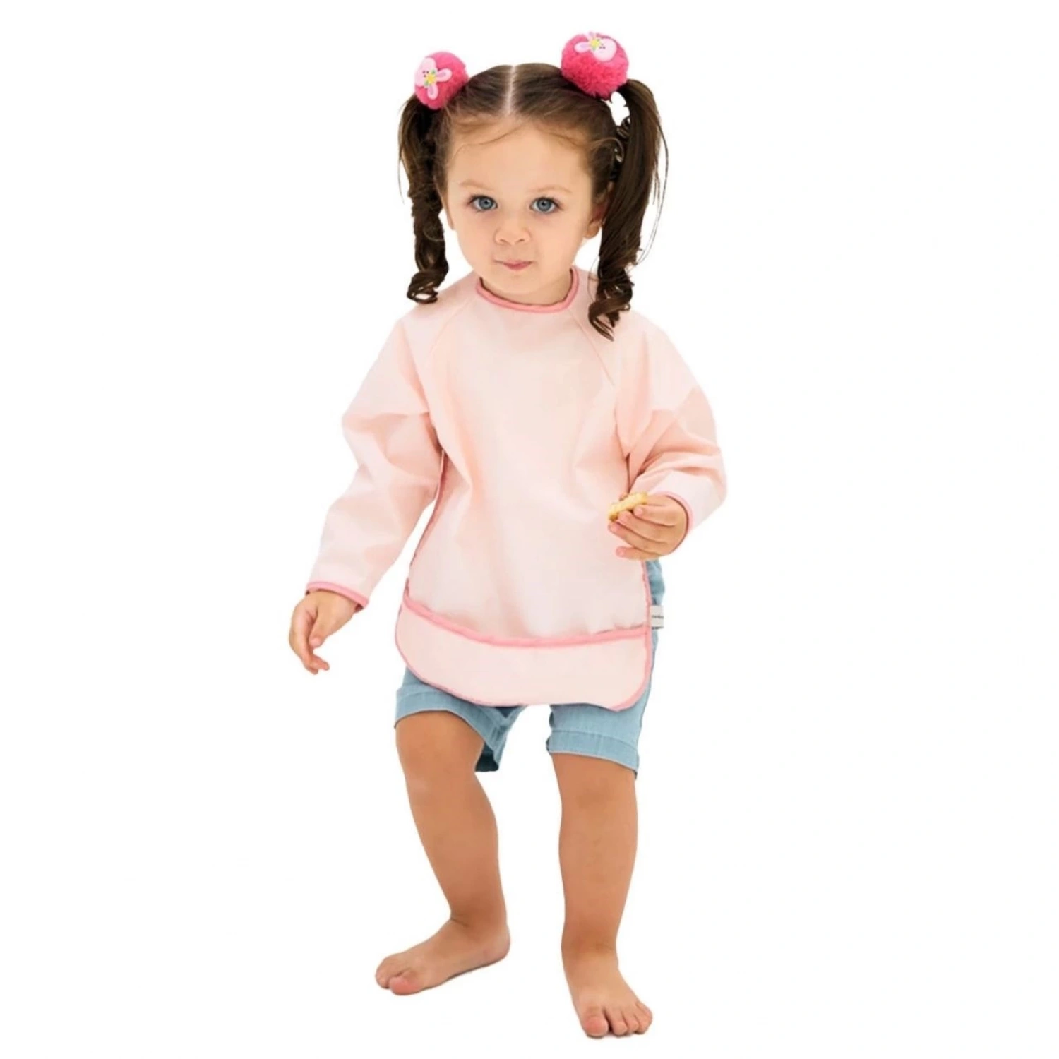 Miniboni Oyun & Mama Önlüğü Uzun Kollu - Pink