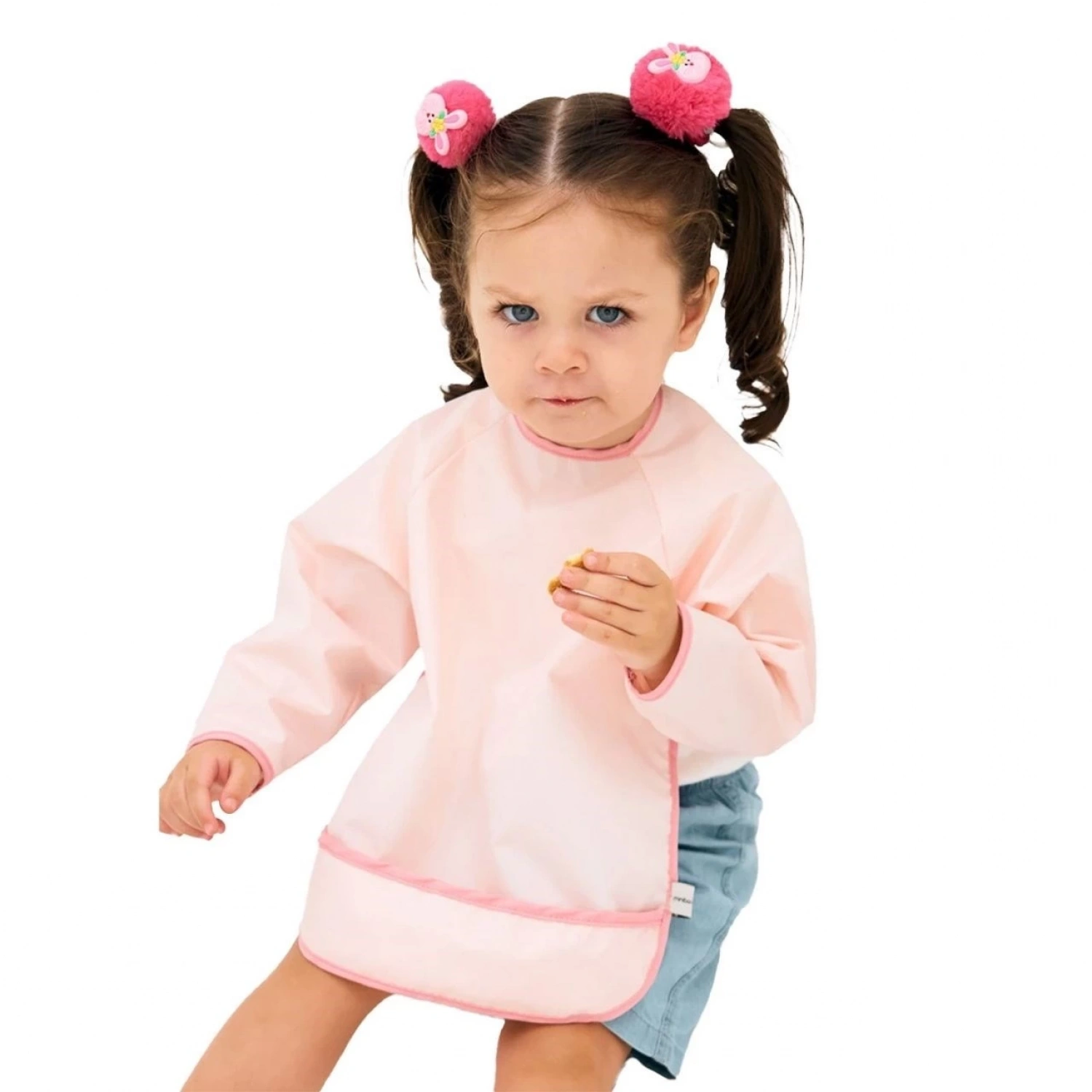 Miniboni Oyun & Mama Önlüğü Uzun Kollu - Pink