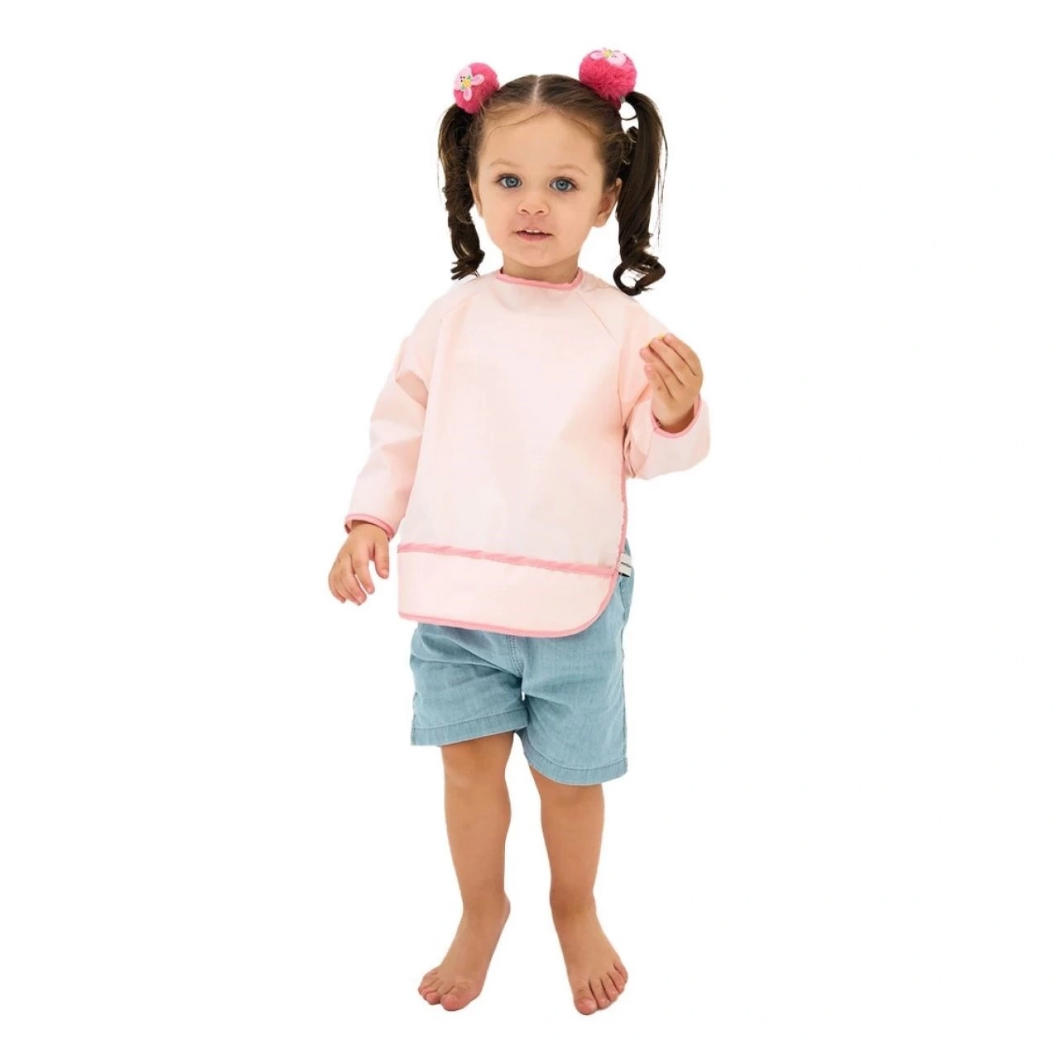 Miniboni Oyun & Mama Önlüğü Uzun Kollu - Pink