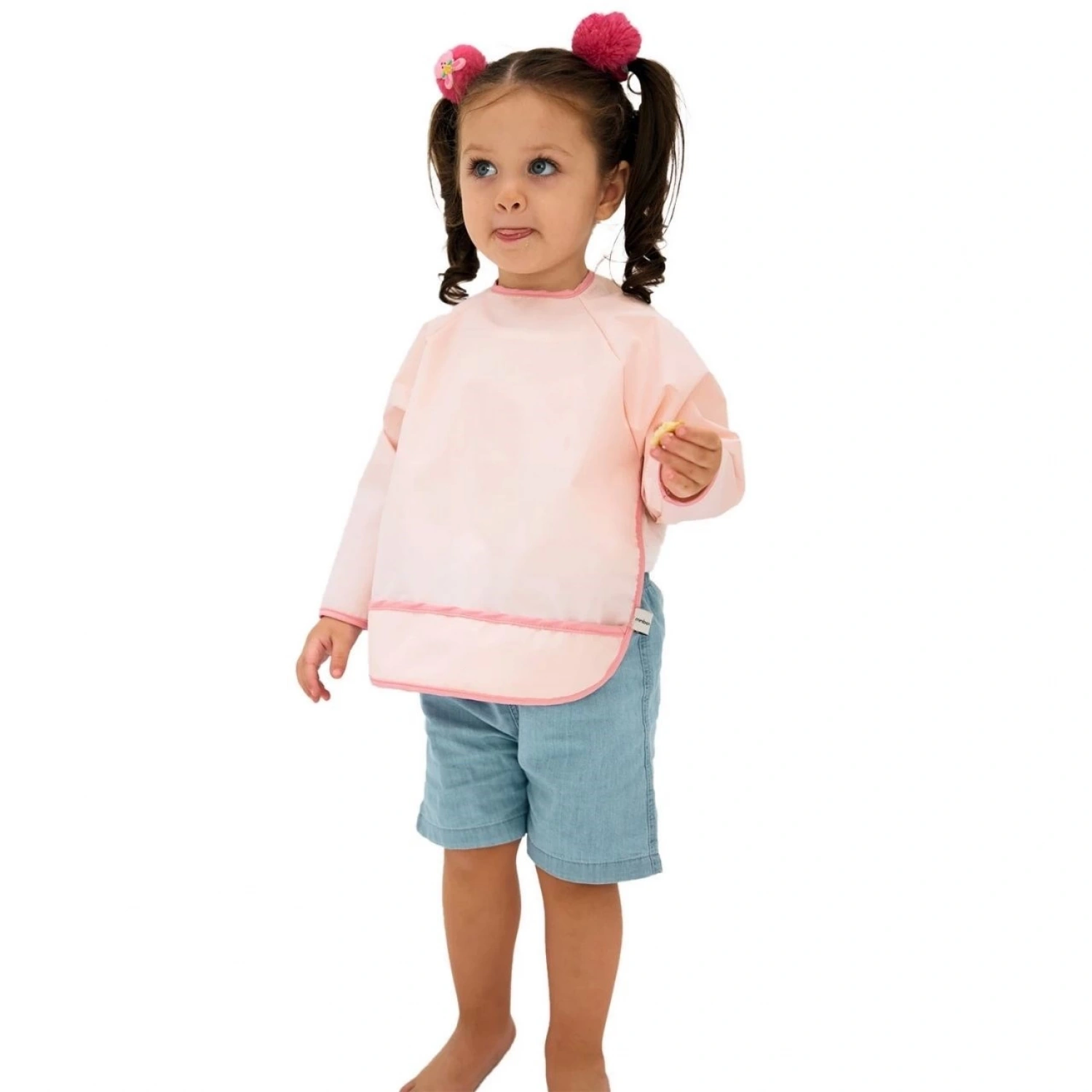 Miniboni Oyun & Mama Önlüğü Uzun Kollu - Pink