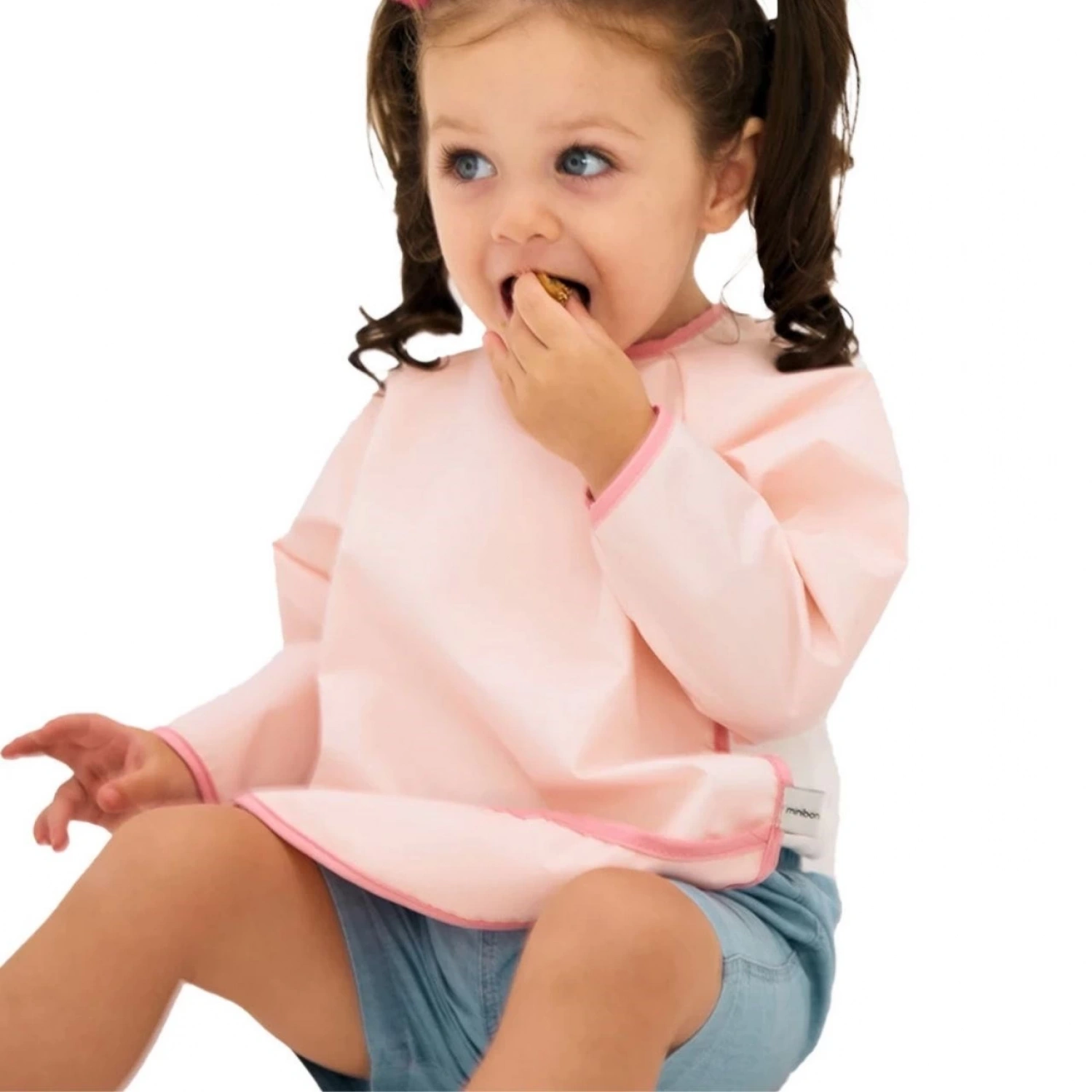 Miniboni Oyun & Mama Önlüğü Uzun Kollu - Pink