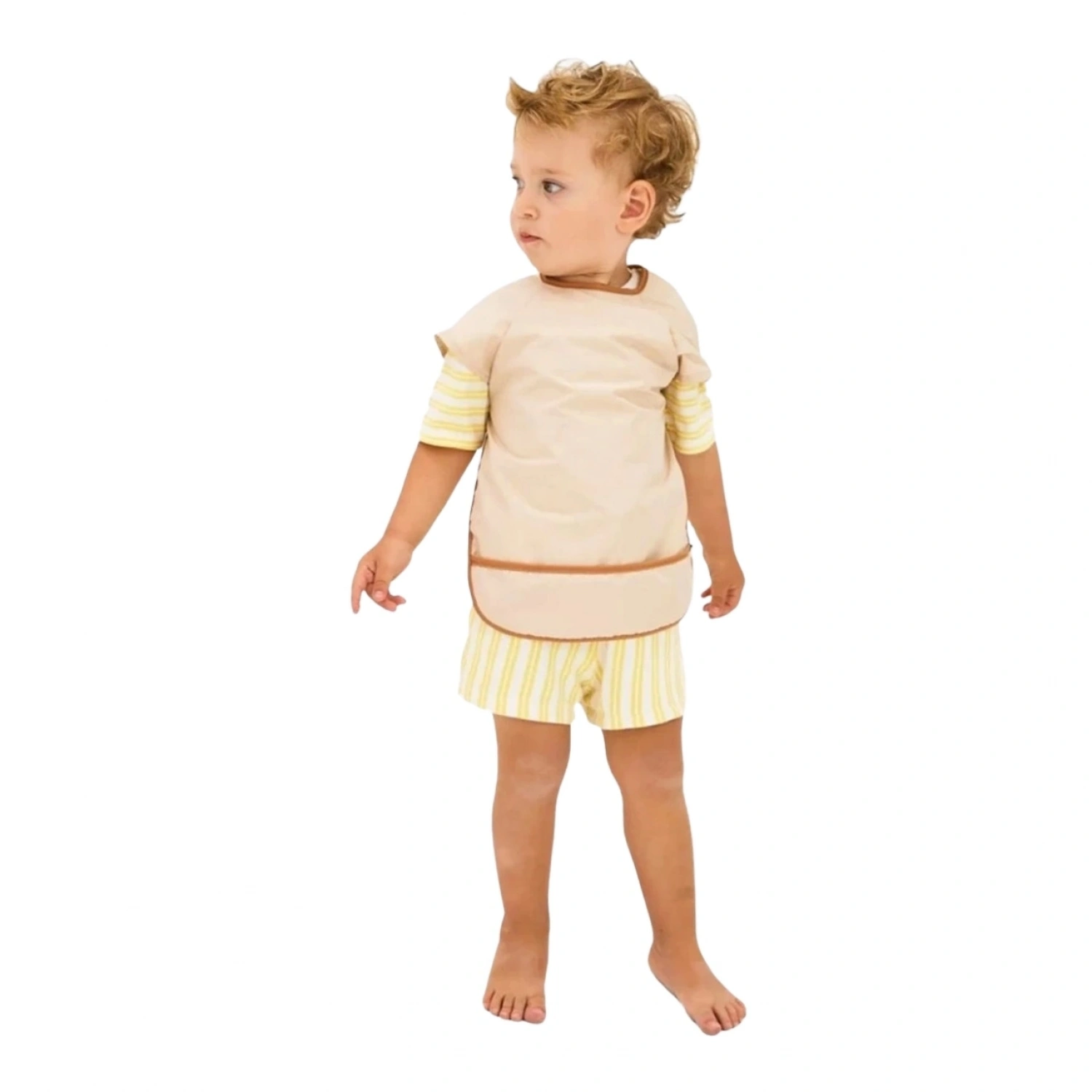 Miniboni Uzun Kol Önlük - Kısa Kol Önlük Seti - Beige