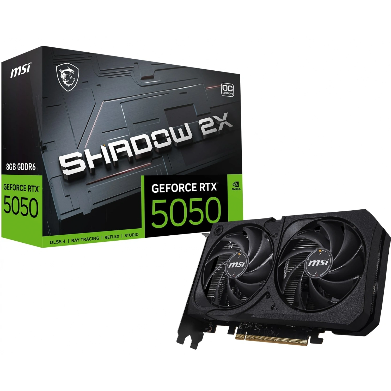 MSI GEFORCE RTX 5050 8G SHADOW 2X OC 8GB GDDR6 128B DX12 PCIE 5.0 X16 (3XDP 1XHDMI)
