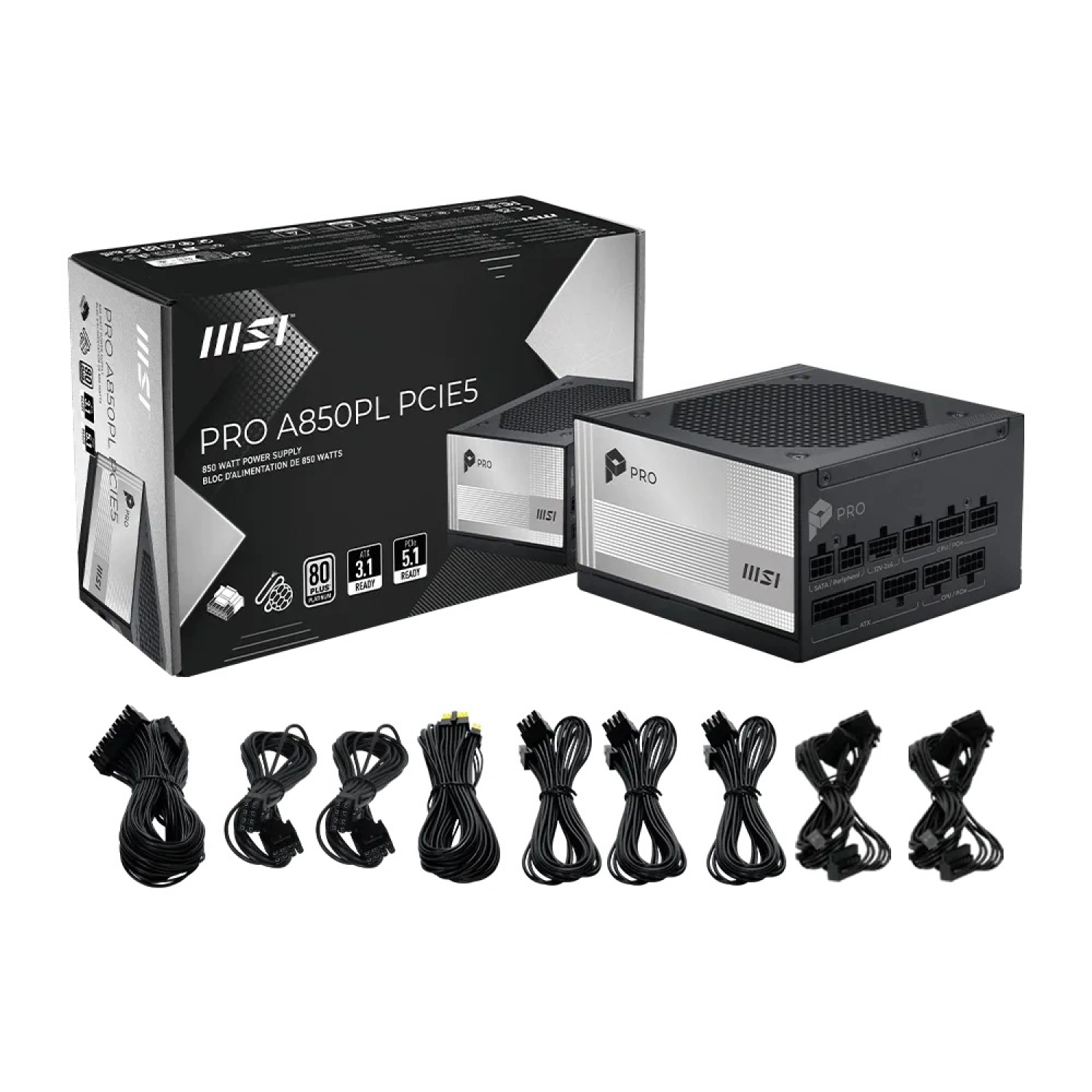 MSI PRO A850PL PCIE5 850W 80+ PLATINUM PSU