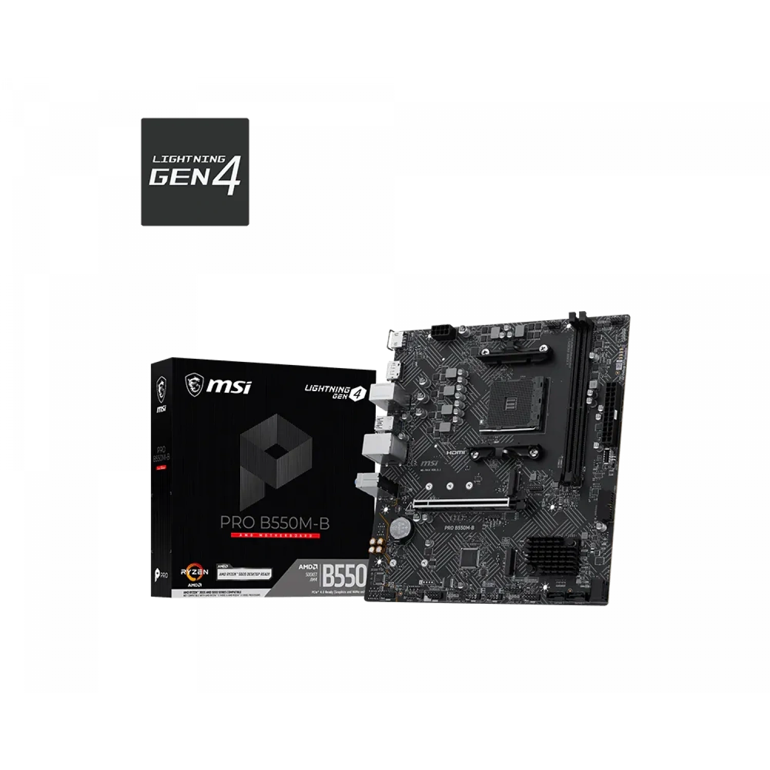 MSI PRO B550M-B AM4 DDR4 4600(OC) HDMI DP 2x M.2 USB 5Gbps mATX
