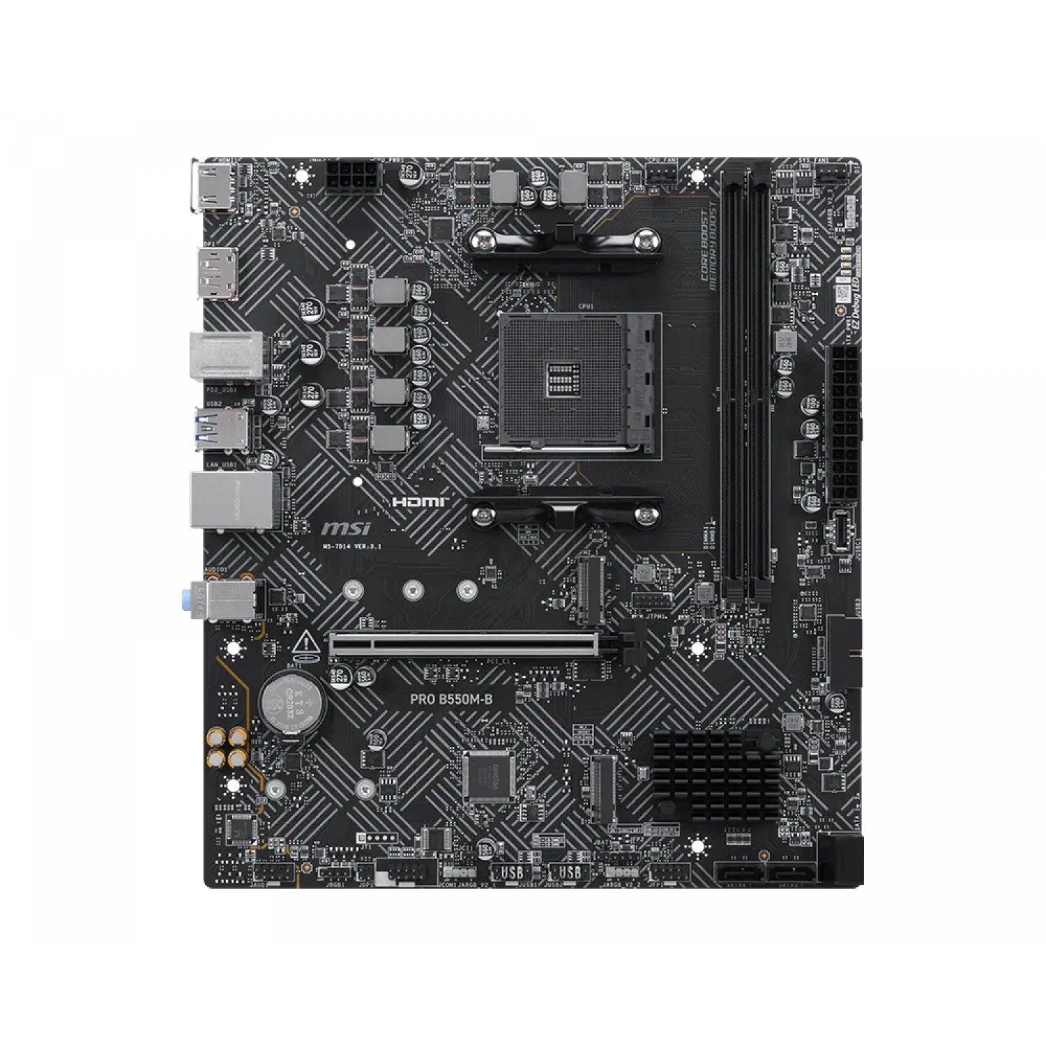MSI PRO B550M-B AM4 DDR4 4600(OC) HDMI DP 2x M.2 USB 5Gbps mATX