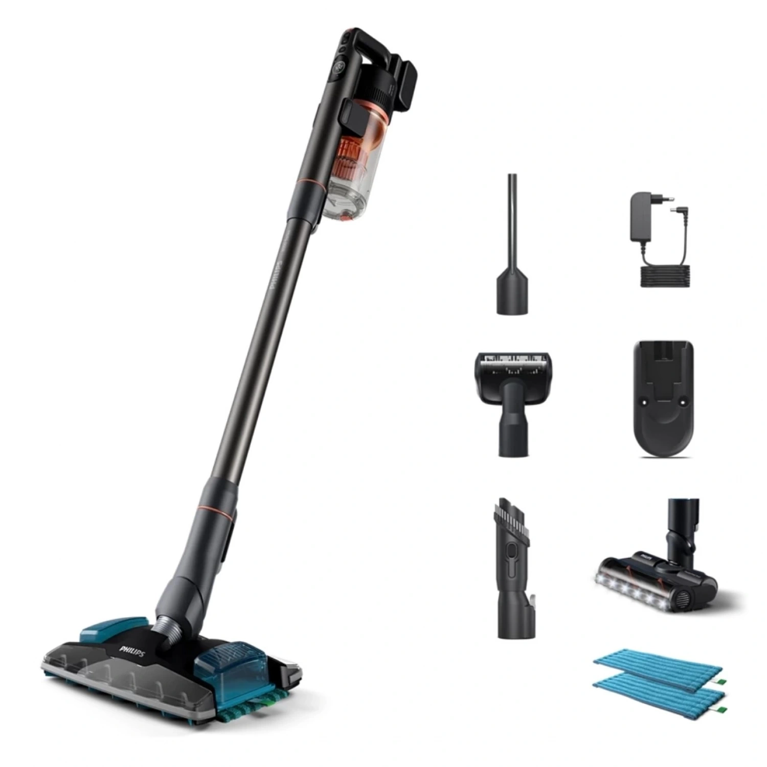 Philips XC8054/01 Aqua Plus 8000 Serisi 25,2V LED, 5 Filtreli Islak-Kuru Dikey Şarjlı Süpürge