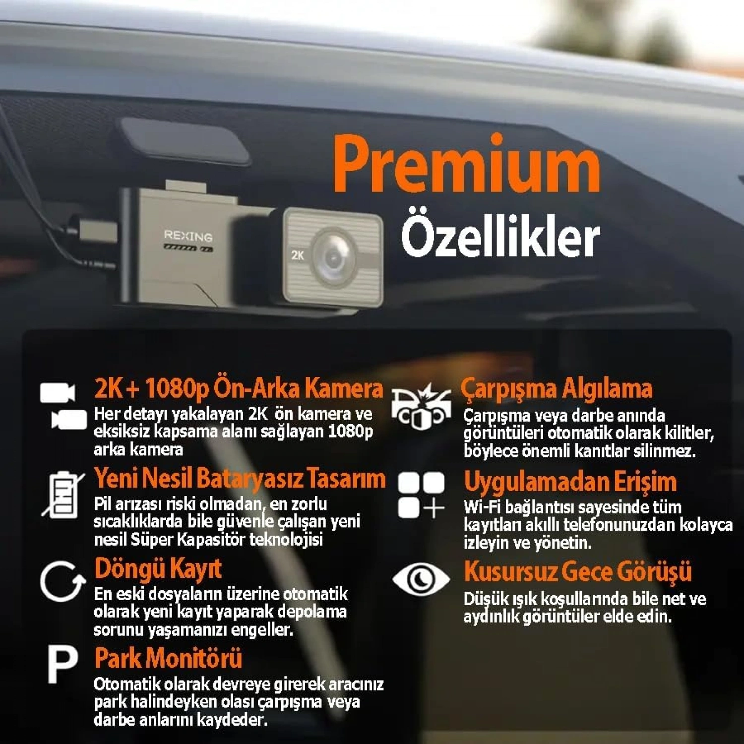 REXING C2 2K WIFI 32GB SD KART