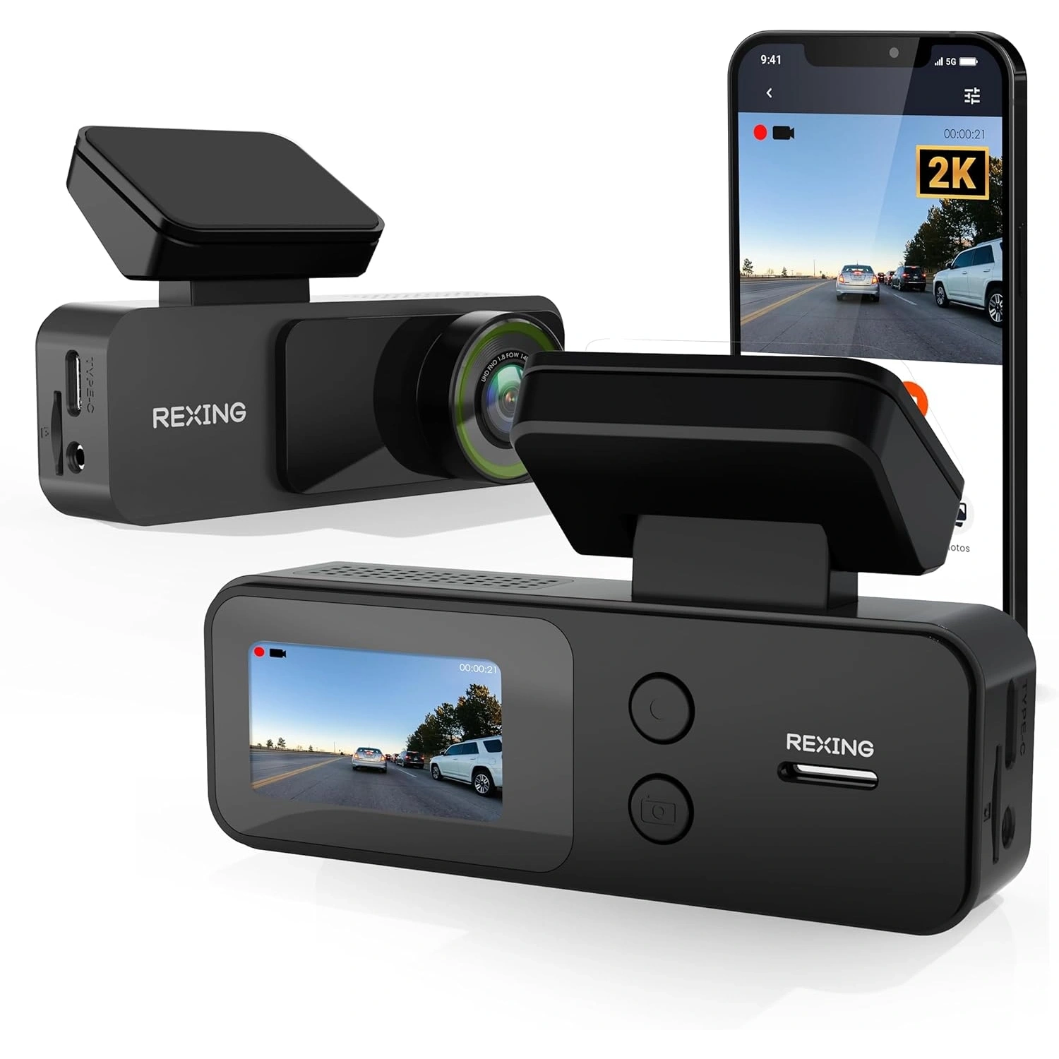 REXING V1 LITE 2K WIFI ARAC KAMERASI + 32GB SD KAR